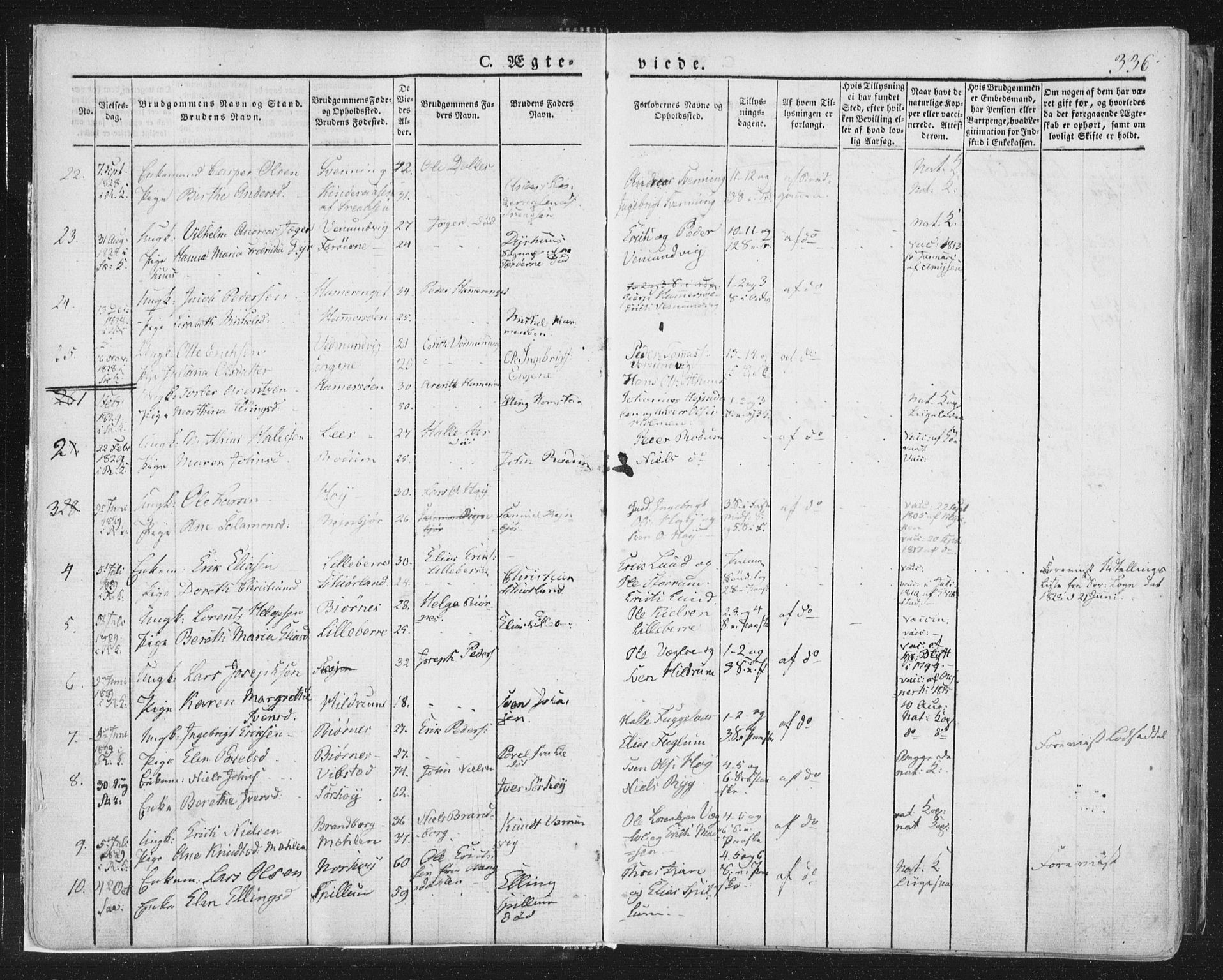 Ministerialprotokoller, klokkerbøker og fødselsregistre - Nord-Trøndelag, AV/SAT-A-1458/764/L0552: Parish register (official) no. 764A07b, 1824-1865, p. 336