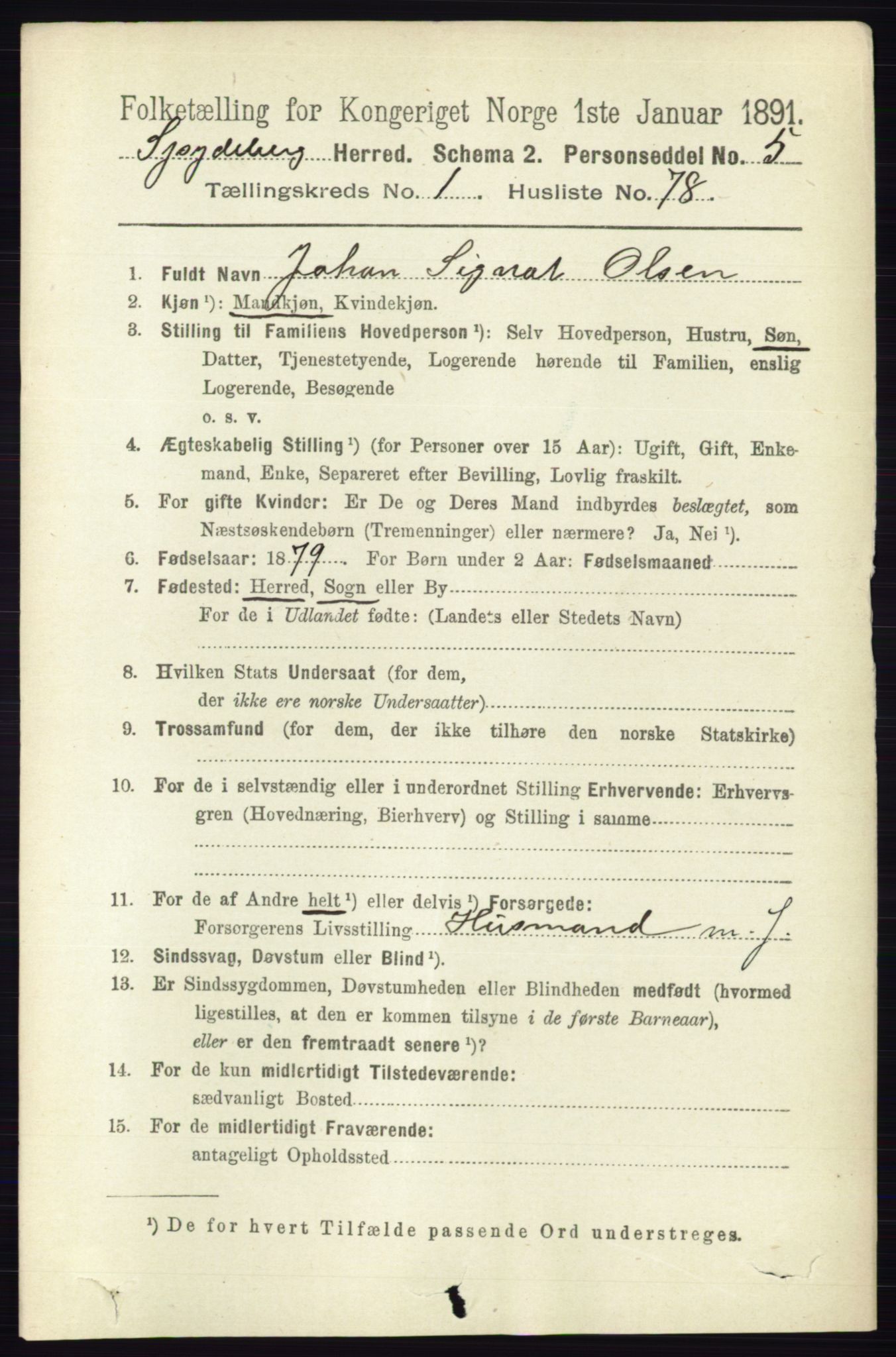 RA, 1891 census for 0123 Spydeberg, 1891, p. 602