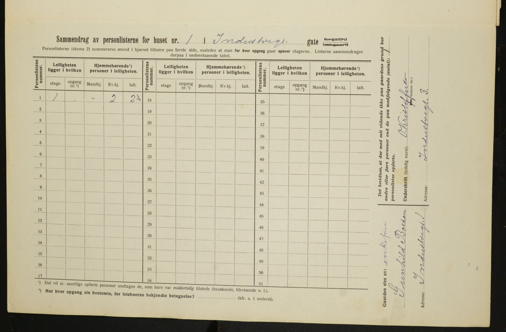 OBA, Municipal Census 1913 for Kristiania, 1913, p. 42997