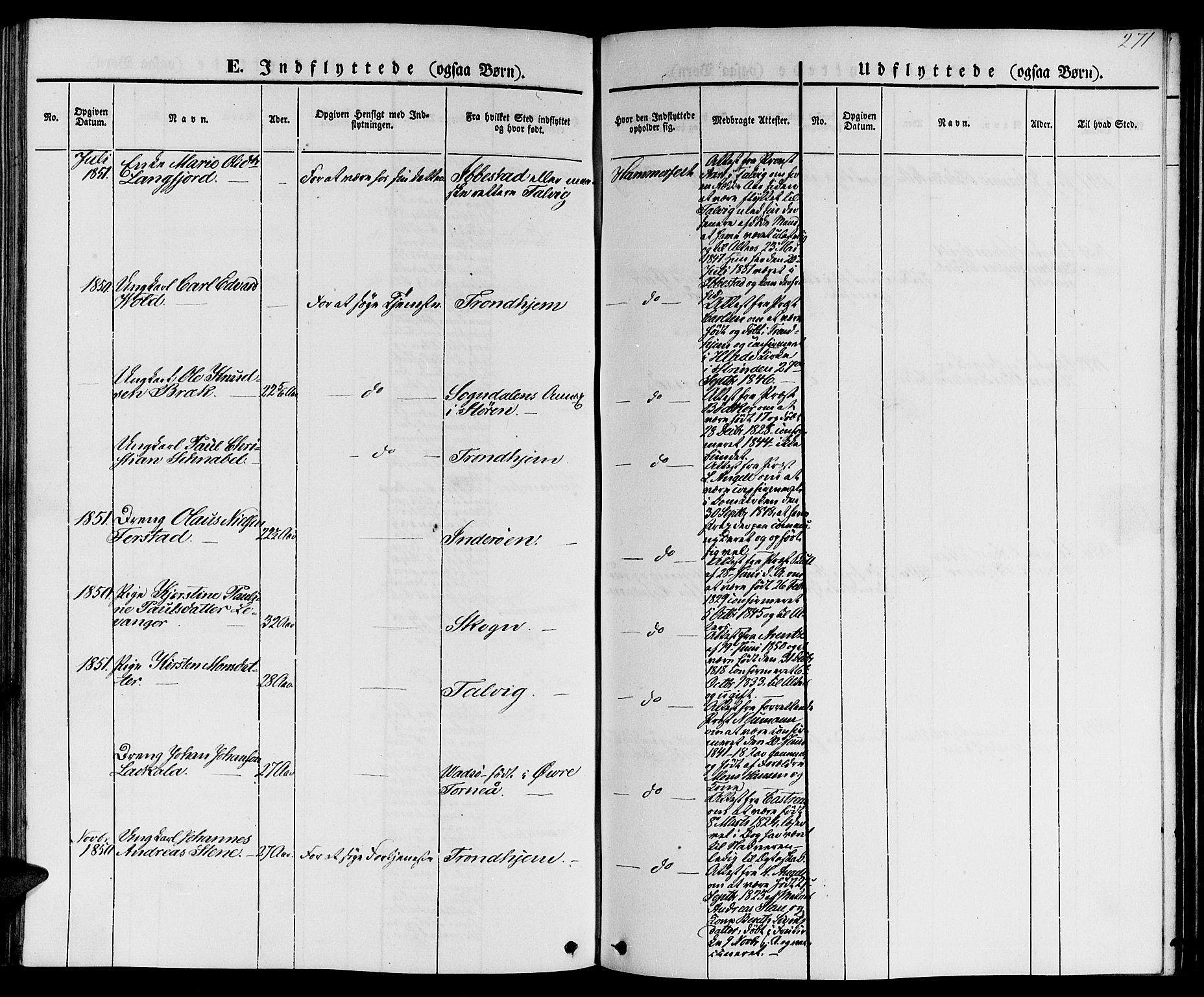 Hammerfest sokneprestkontor, AV/SATØ-S-1347/H/Hb/L0002.klokk: Parish register (copy) no. 2, 1851-1861, p. 271