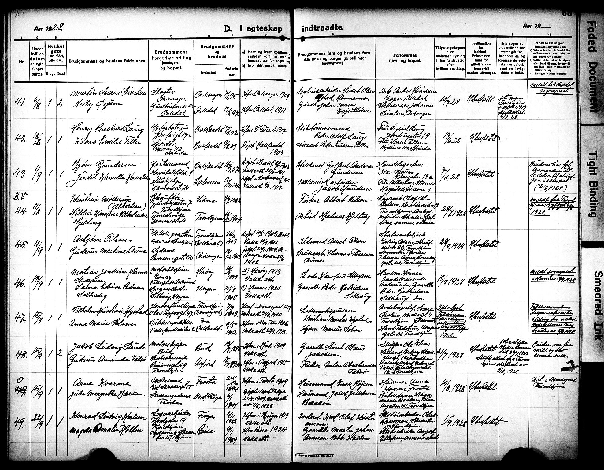 Ministerialprotokoller, klokkerbøker og fødselsregistre - Sør-Trøndelag, AV/SAT-A-1456/602/L0149: Parish register (copy) no. 602C17, 1919-1932, p. 68