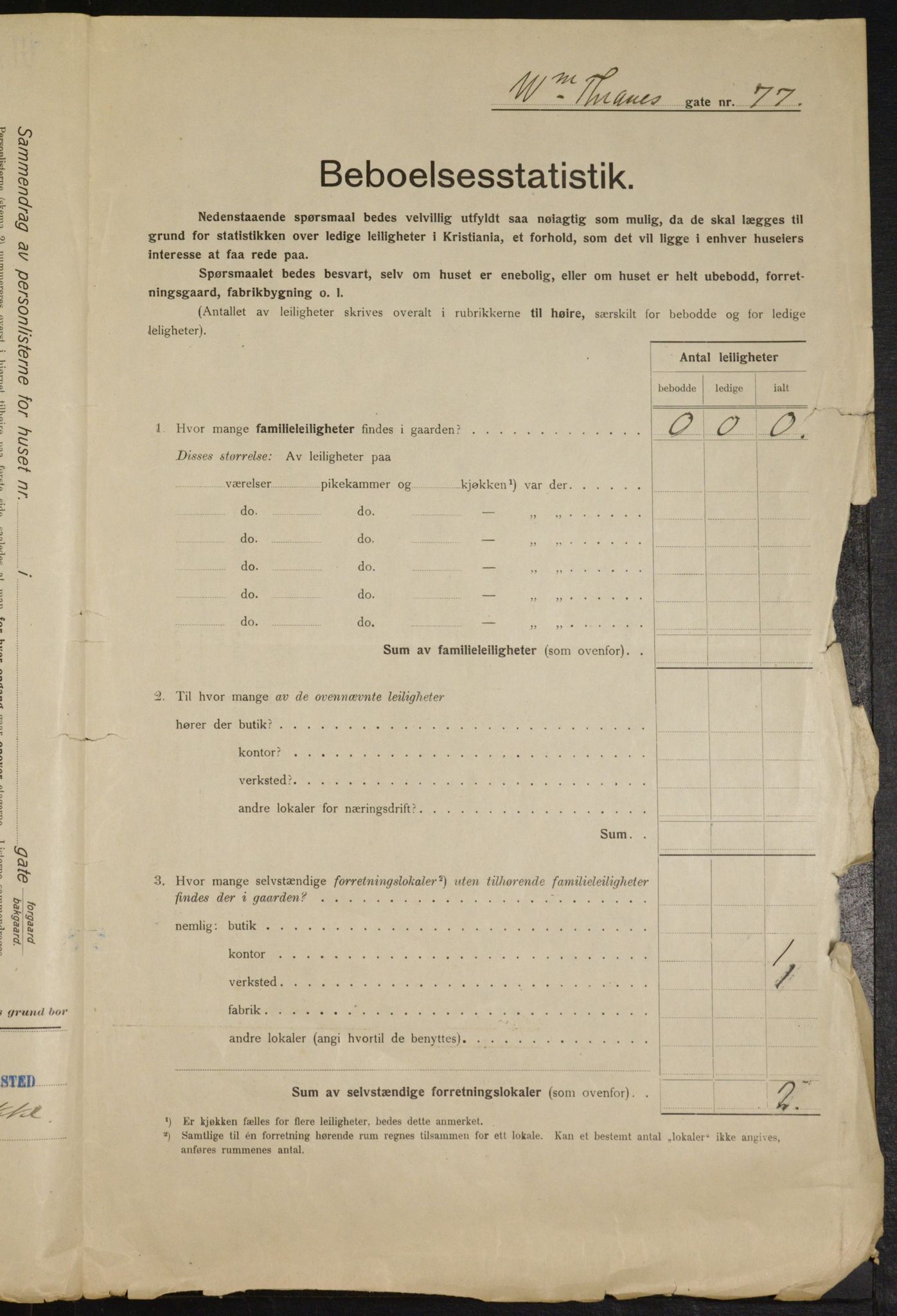OBA, Municipal Census 1915 for Kristiania, 1915, p. 127921