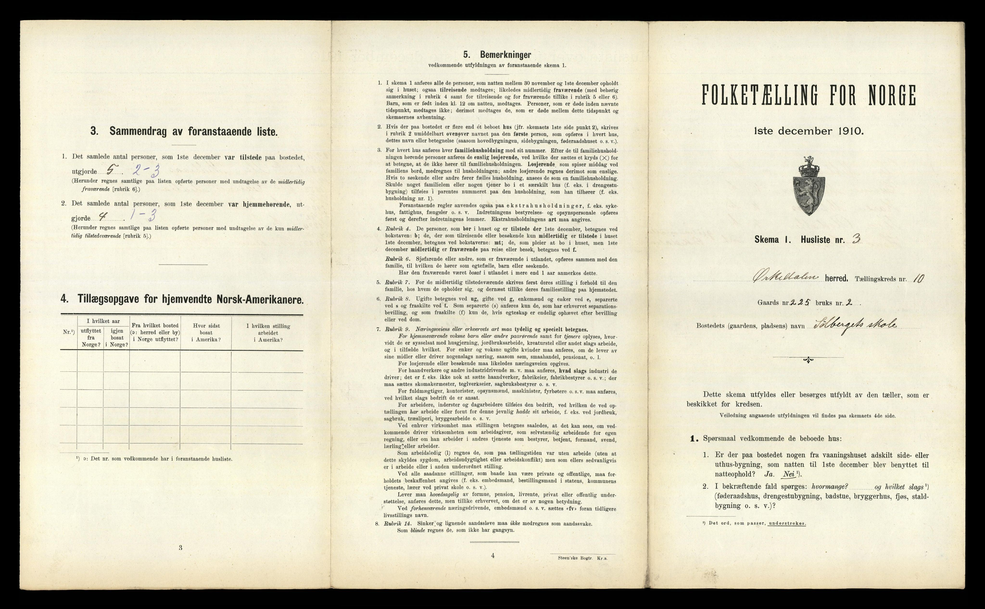 RA, 1910 census for Orkdal, 1910, p. 2017