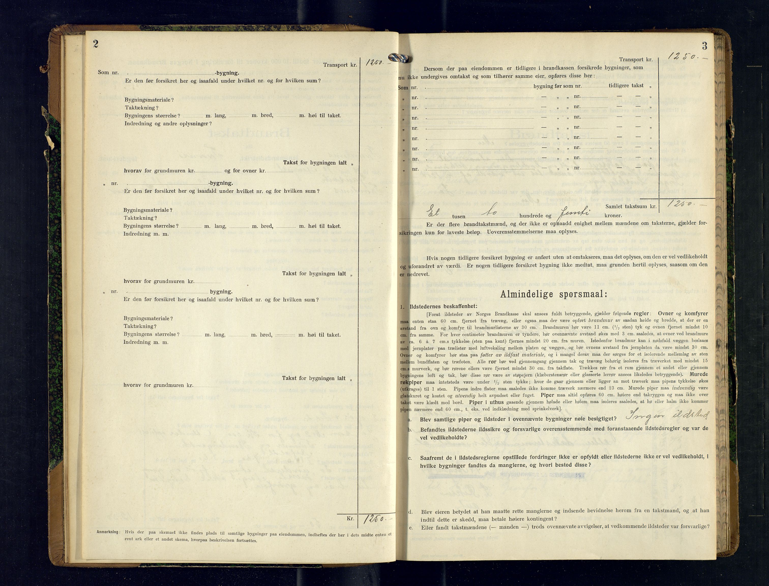 Harstad lensmannskontor, SATØ/SATØ-10/F/Fr/Fra/L0606: Branntakstprotokoll (S). Merket U. Med register, 1914-1916, p. 2-3