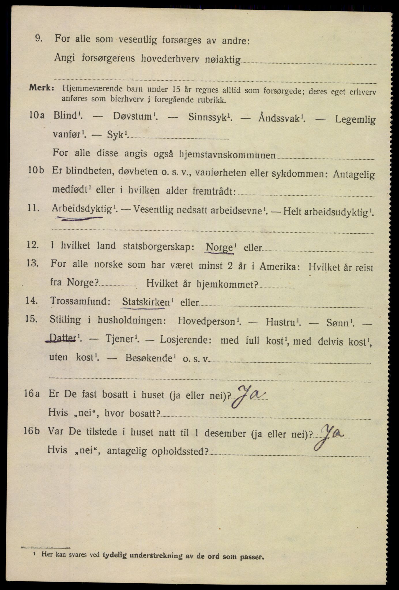 SAK, 1920 census for Tvedestrand, 1920, p. 1348