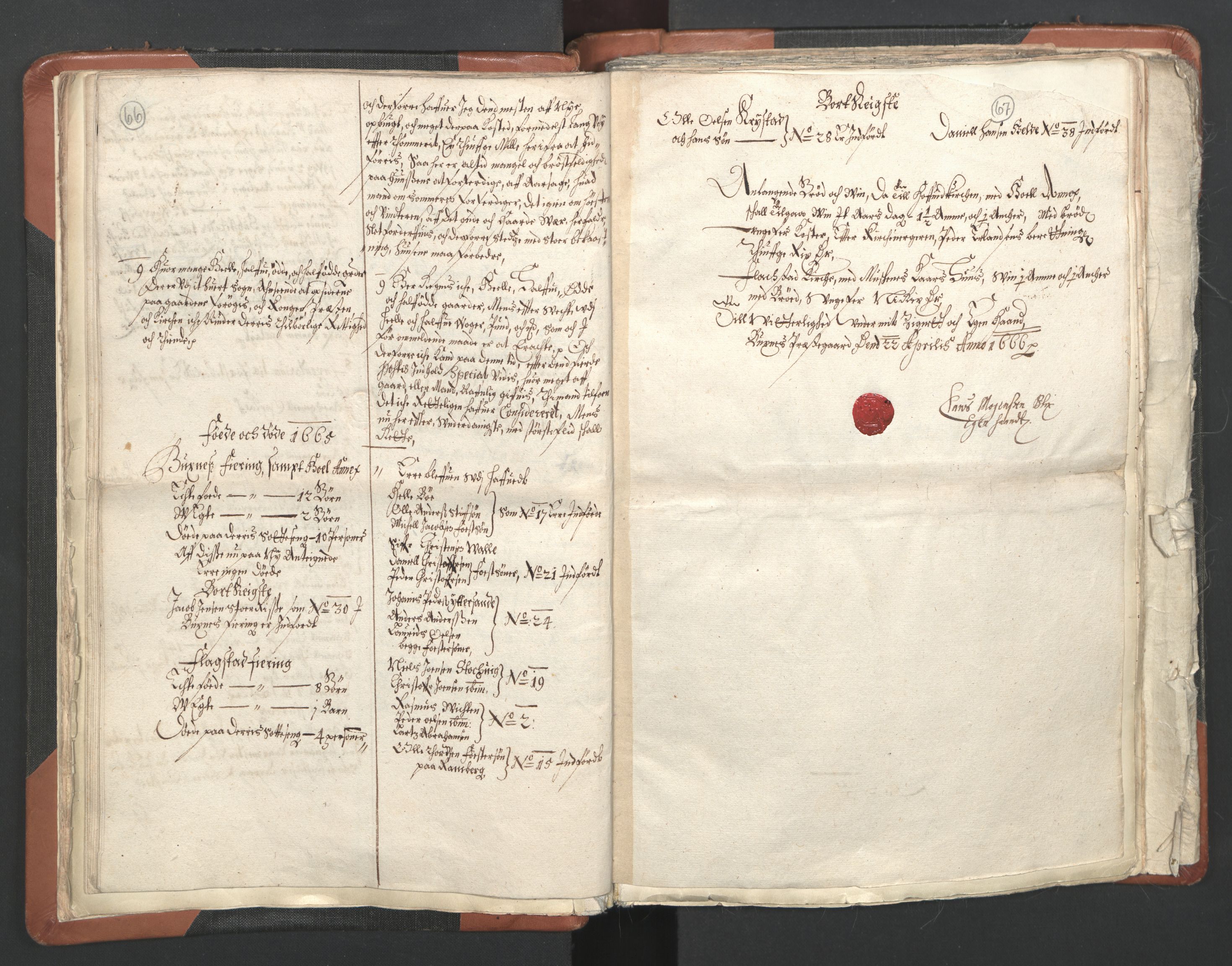 RA, Vicar's Census 1664-1666, no. 36: Lofoten and Vesterålen deanery, Senja deanery and Troms deanery, 1664-1666, p. 66-67