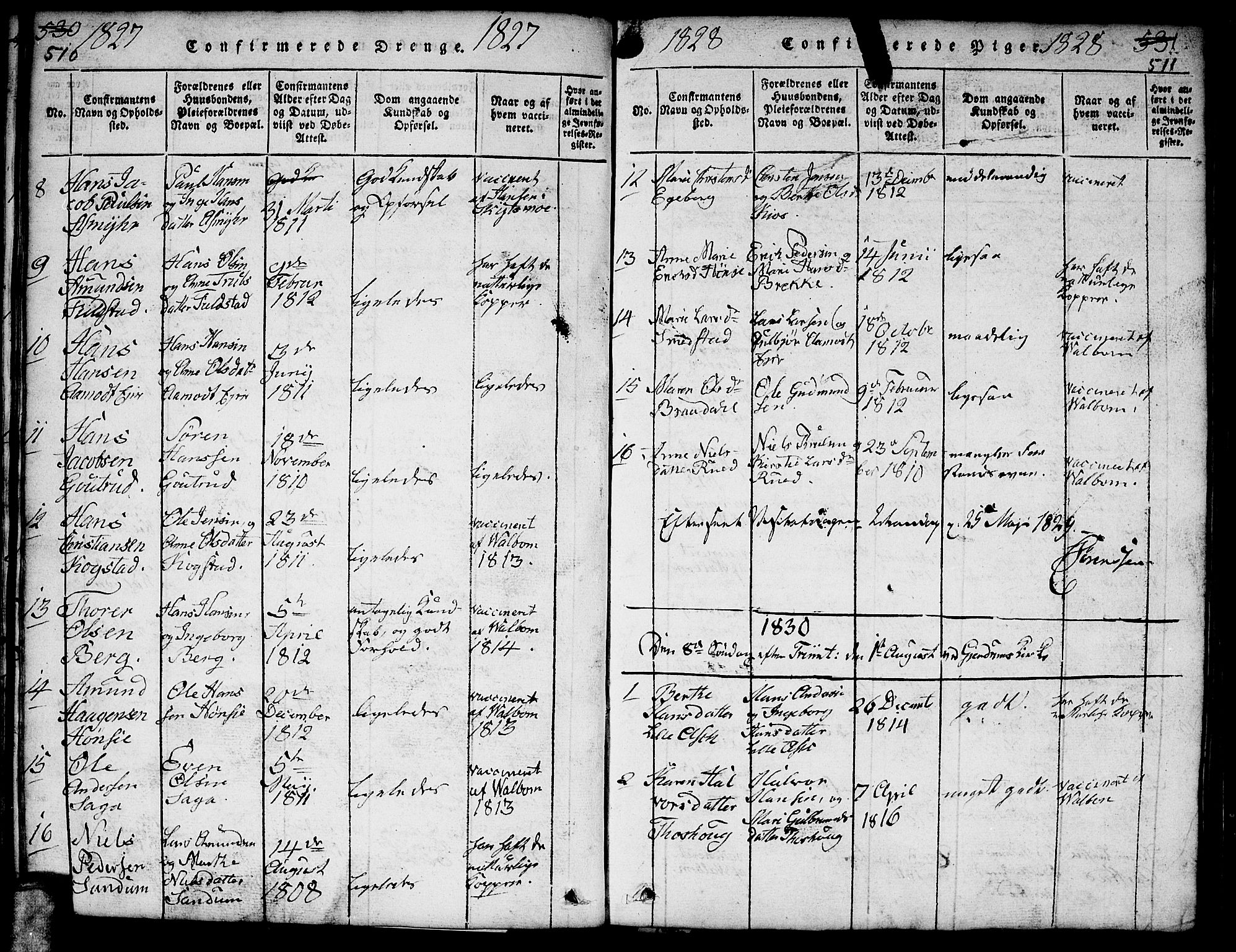 Gjerdrum prestekontor Kirkebøker, AV/SAO-A-10412b/F/Fa/L0004: Parish register (official) no. I 4, 1816-1836, p. 510-511