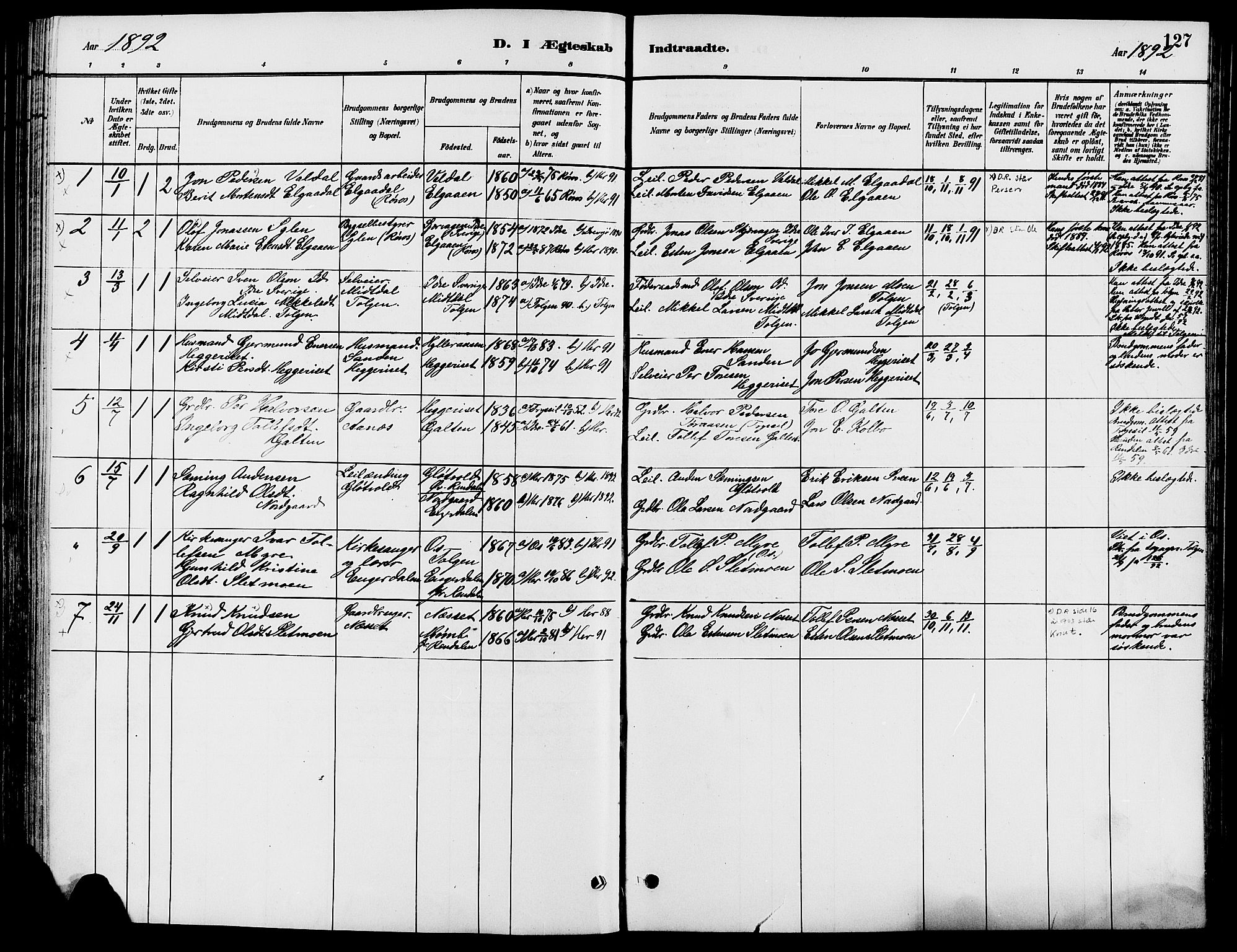 Engerdal prestekontor, AV/SAH-PREST-048/H/Ha/Haa/L0001: Parish register (official) no. 1, 1881-1898, p. 127