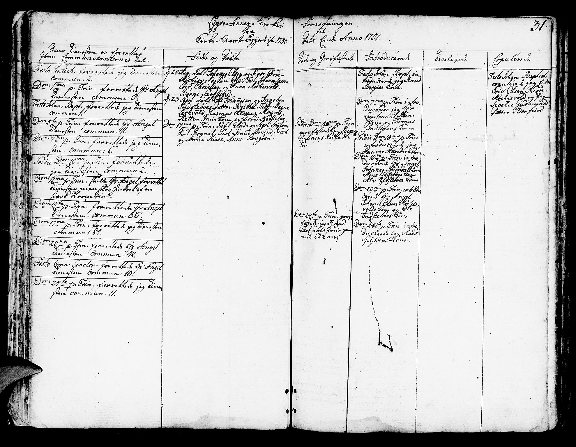 Lindås Sokneprestembete, AV/SAB-A-76701/H/Haa/Haaa/L0003: Parish register (official) no. A 3, 1748-1764, p. 31