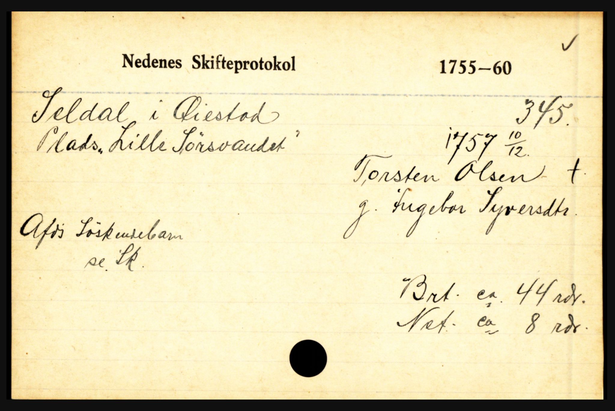 Nedenes sorenskriveri før 1824, SAK/1221-0007/H, p. 26151