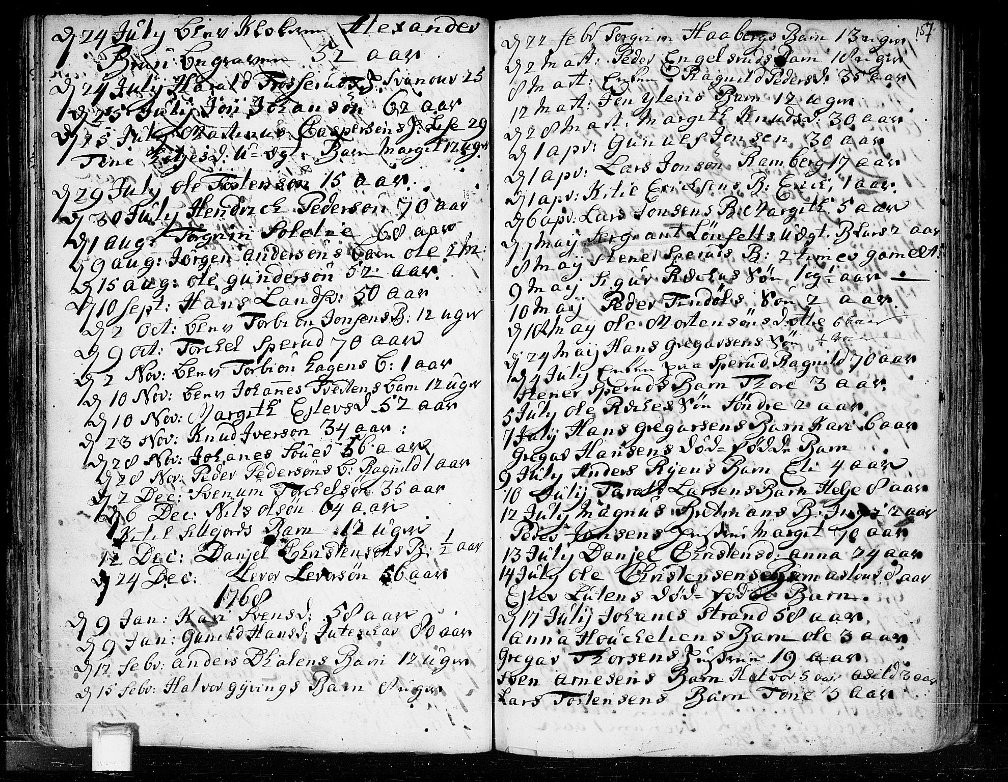 Heddal kirkebøker, SAKO/A-268/F/Fa/L0003: Parish register (official) no. I 3, 1723-1783, p. 157