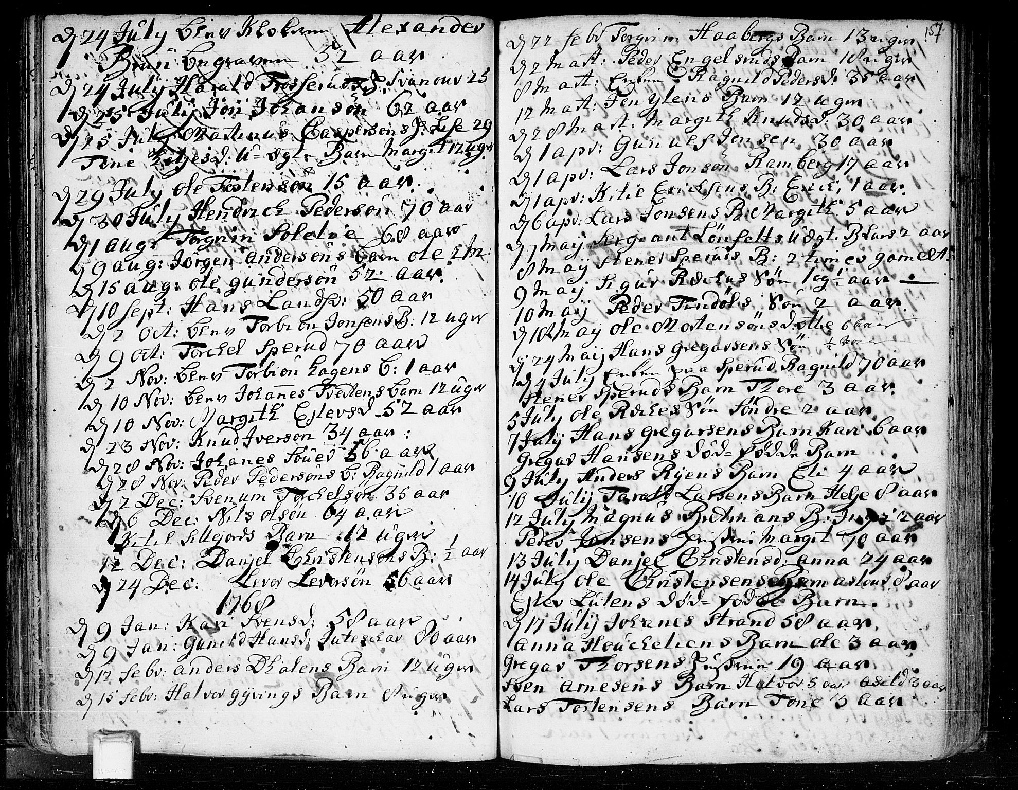 Heddal kirkebøker, AV/SAKO-A-268/F/Fa/L0003: Parish register (official) no. I 3, 1723-1783, p. 157