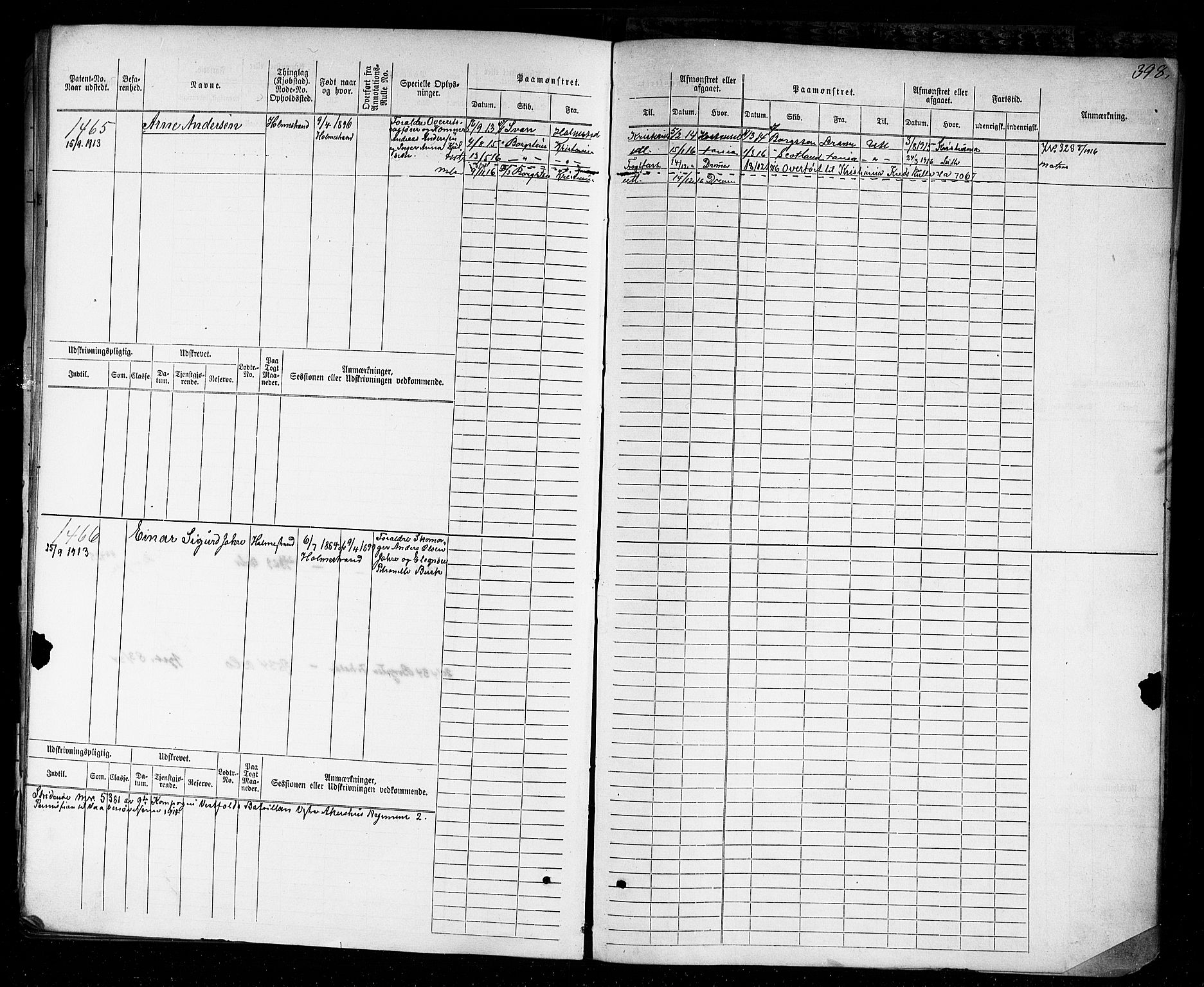 Holmestrand innrulleringskontor, AV/SAKO-A-1151/F/Fc/L0004: Hovedrulle, 1872-1913, p. 407