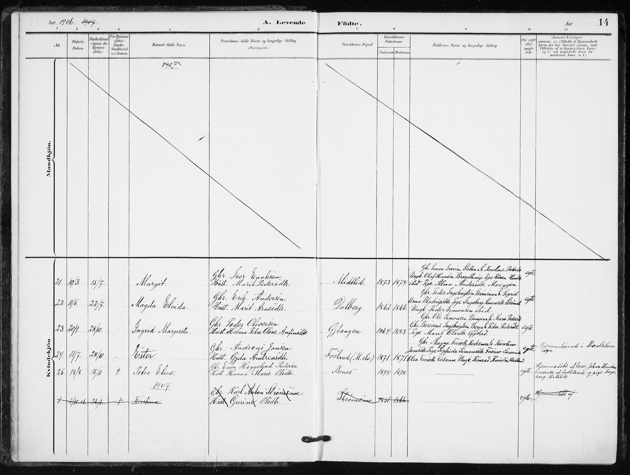 Målselv sokneprestembete, SATØ/S-1311/G/Ga/Gaa/L0013kirke: Parish register (official) no. 13, 1903-1919, p. 14