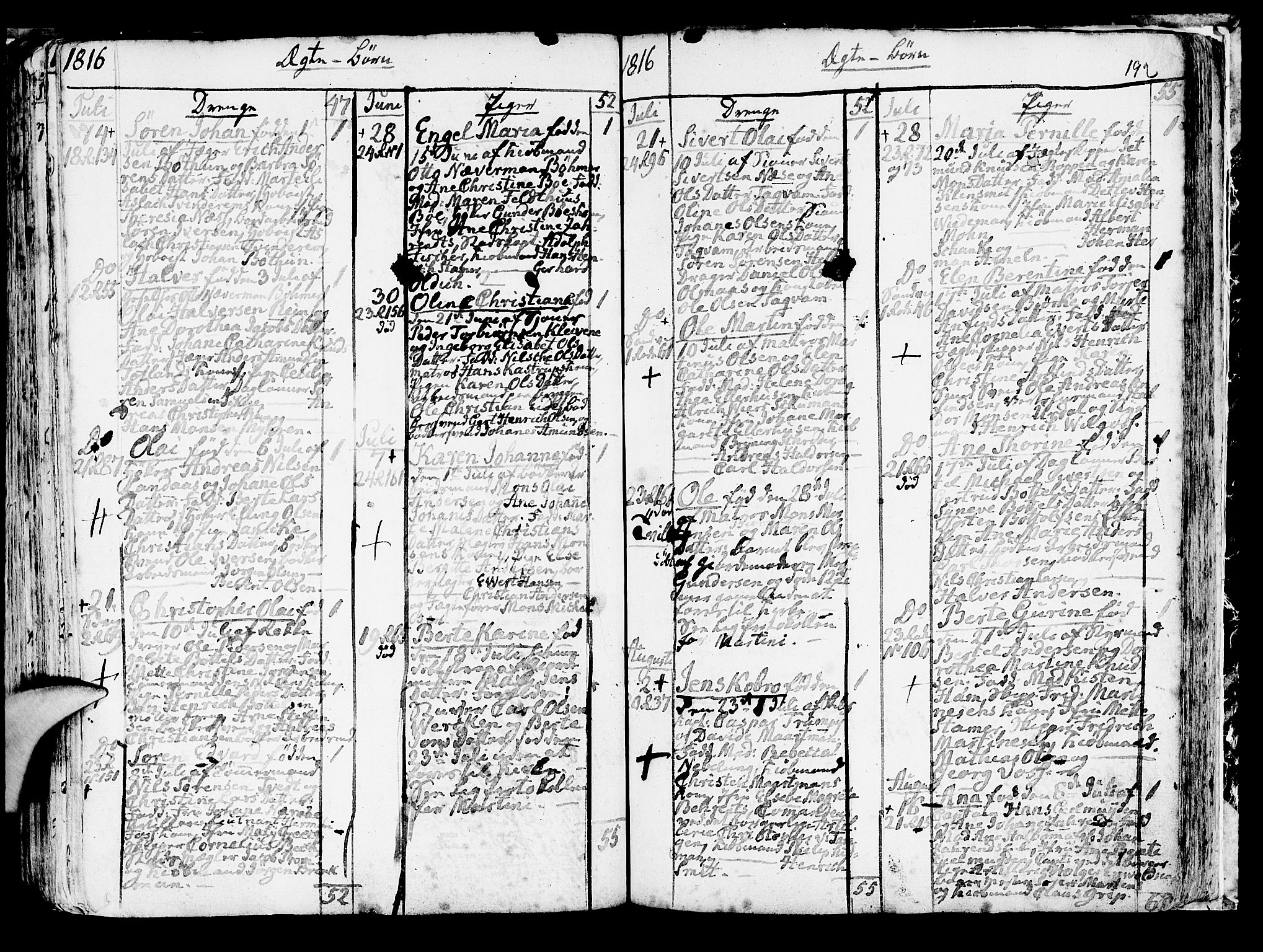 Korskirken sokneprestembete, AV/SAB-A-76101/H/Haa/L0006: Parish register (official) no. A 6, 1790-1820, p. 192