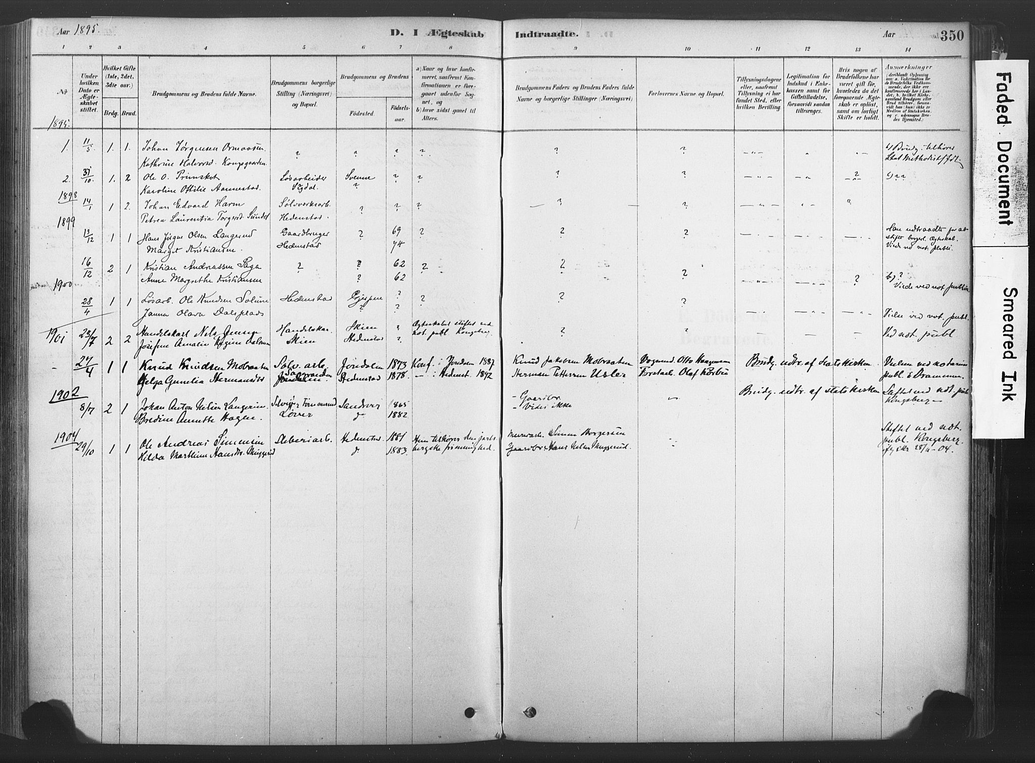 Sandsvær kirkebøker, AV/SAKO-A-244/F/Fd/L0001: Parish register (official) no. IV 1, 1878-1906, p. 350