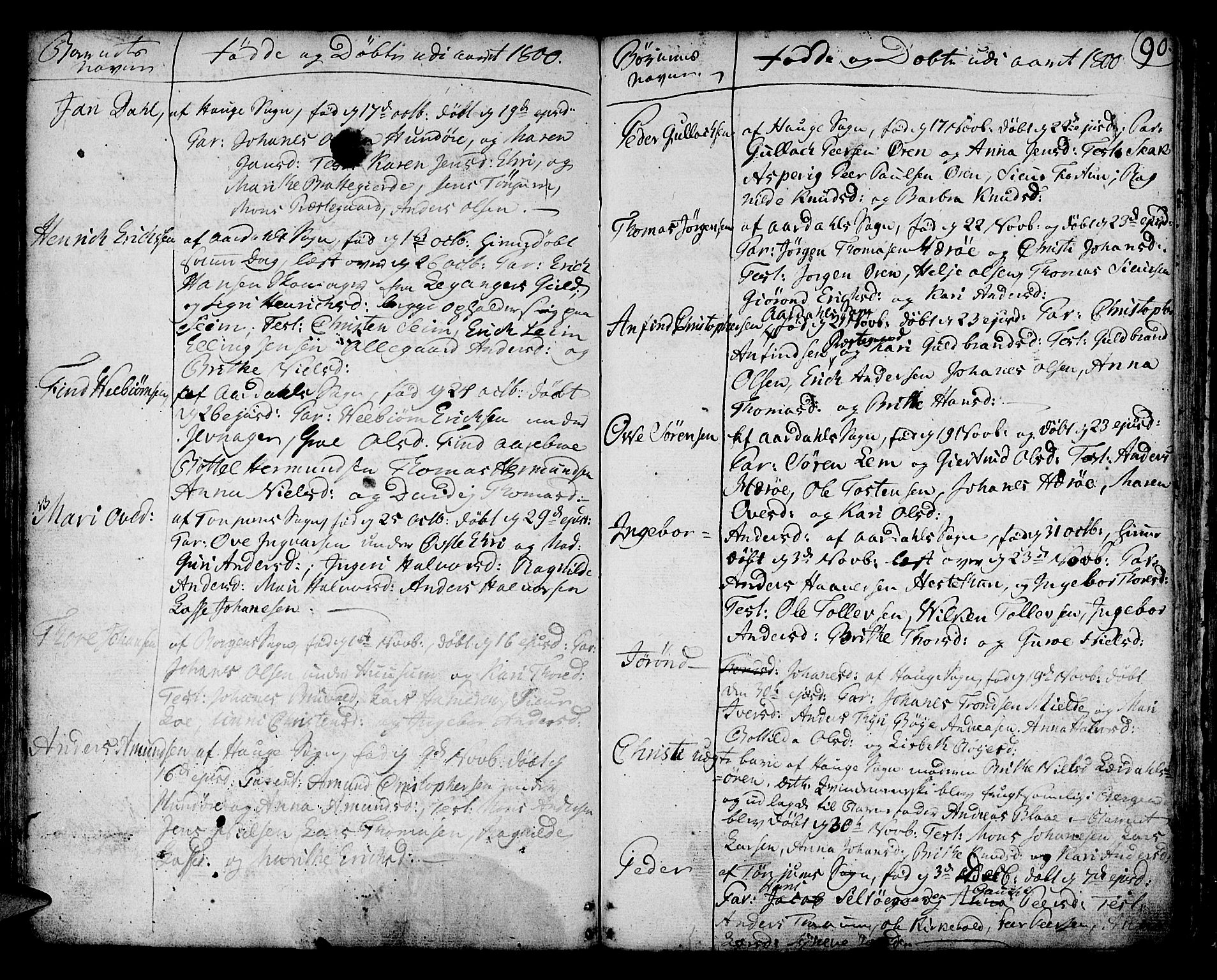 Lærdal sokneprestembete, AV/SAB-A-81201: Parish register (official) no. A 3, 1783-1804, p. 90