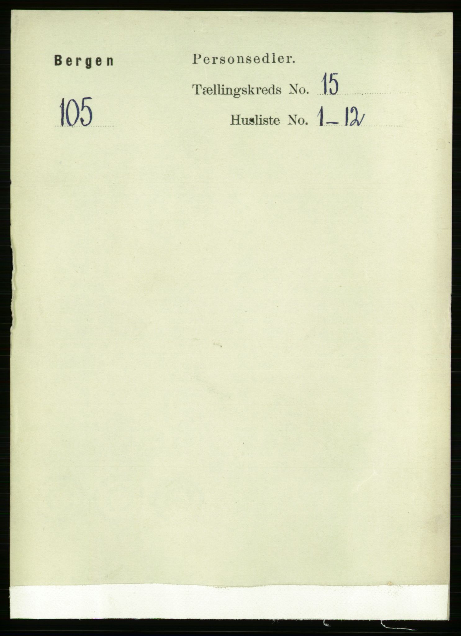 RA, 1891 Census for 1301 Bergen, 1891, p. 24195