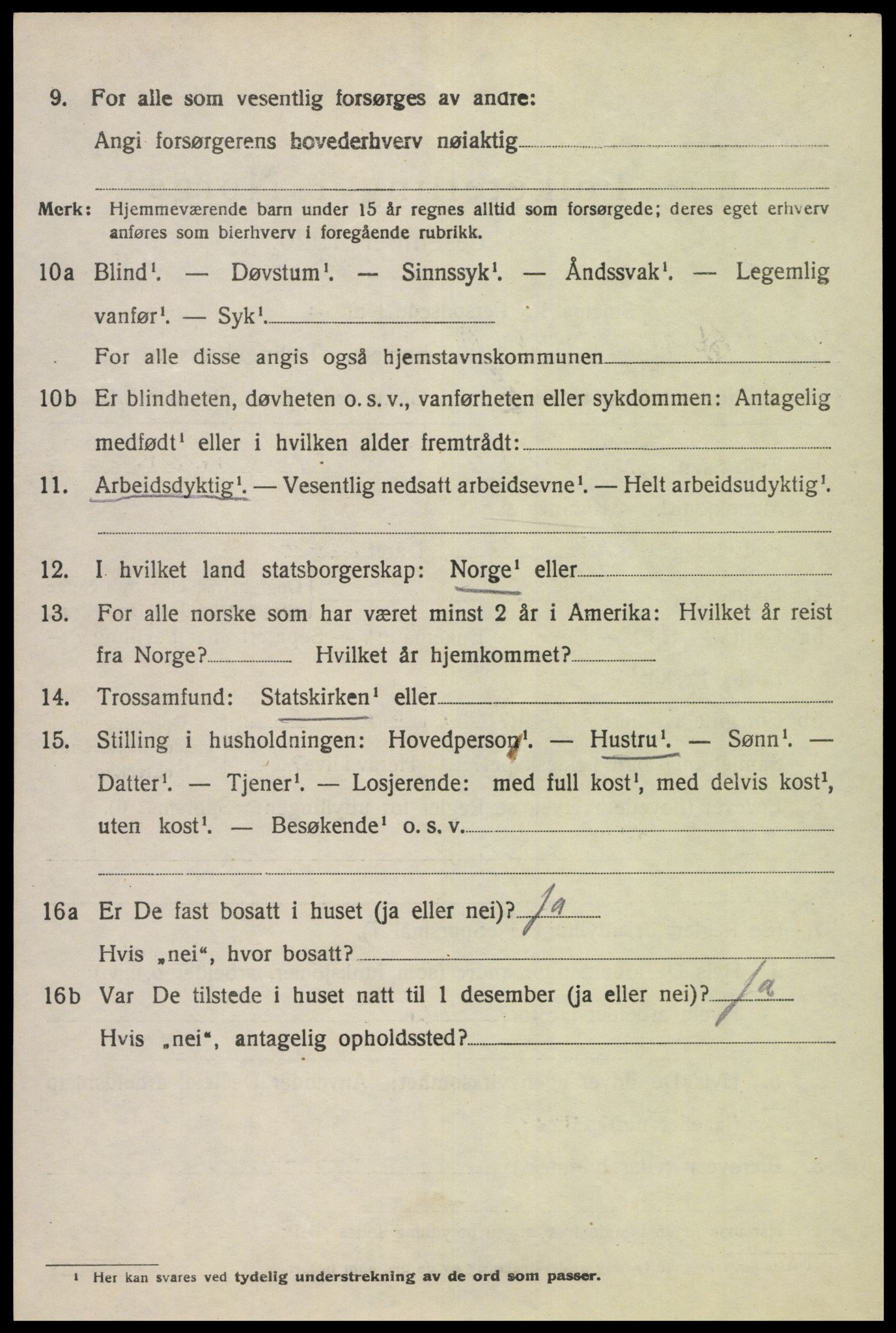 SAK, 1920 census for Nes (V-A), 1920, p. 3765