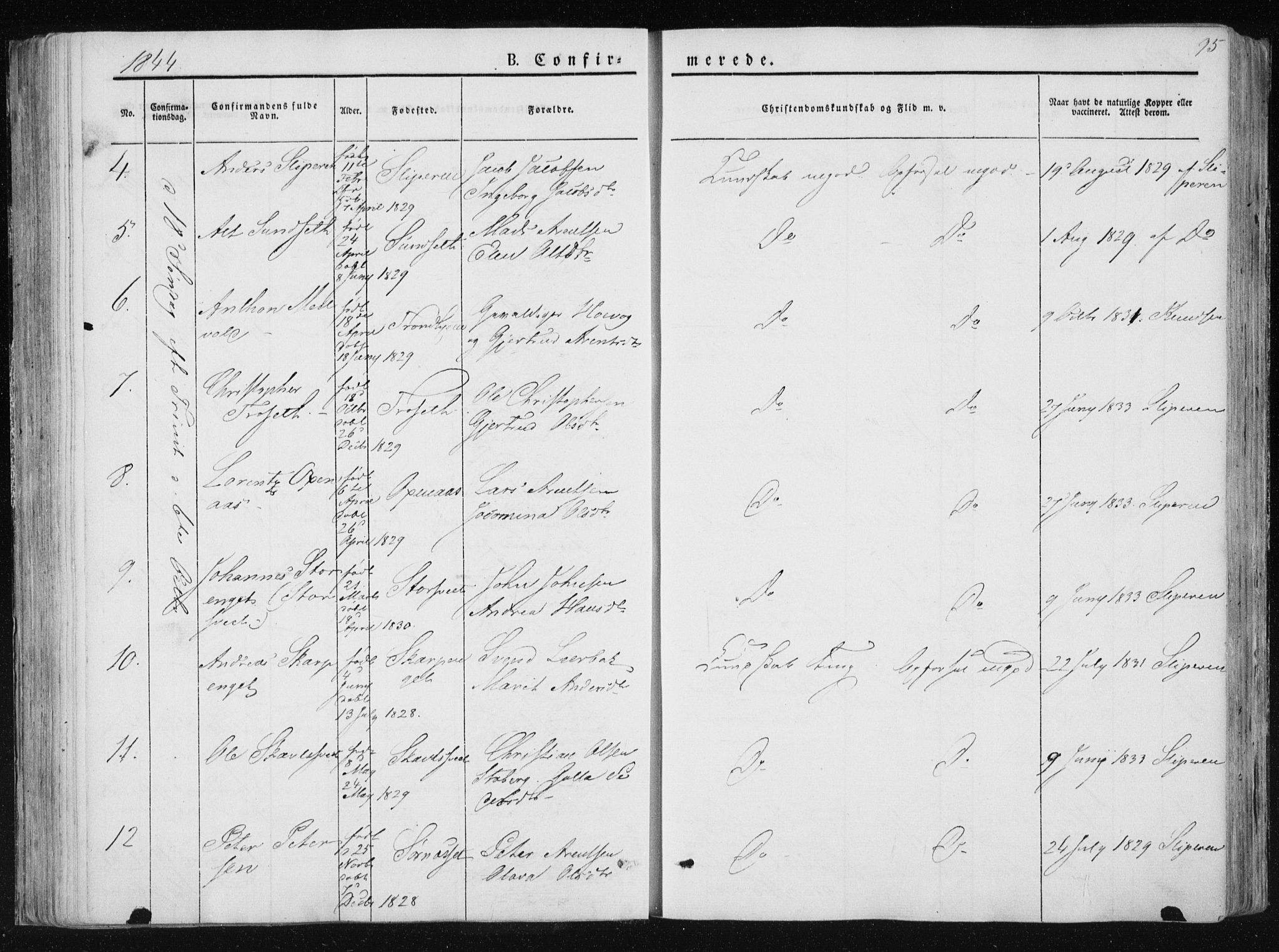 Ministerialprotokoller, klokkerbøker og fødselsregistre - Nord-Trøndelag, SAT/A-1458/733/L0323: Parish register (official) no. 733A02, 1843-1870, p. 95