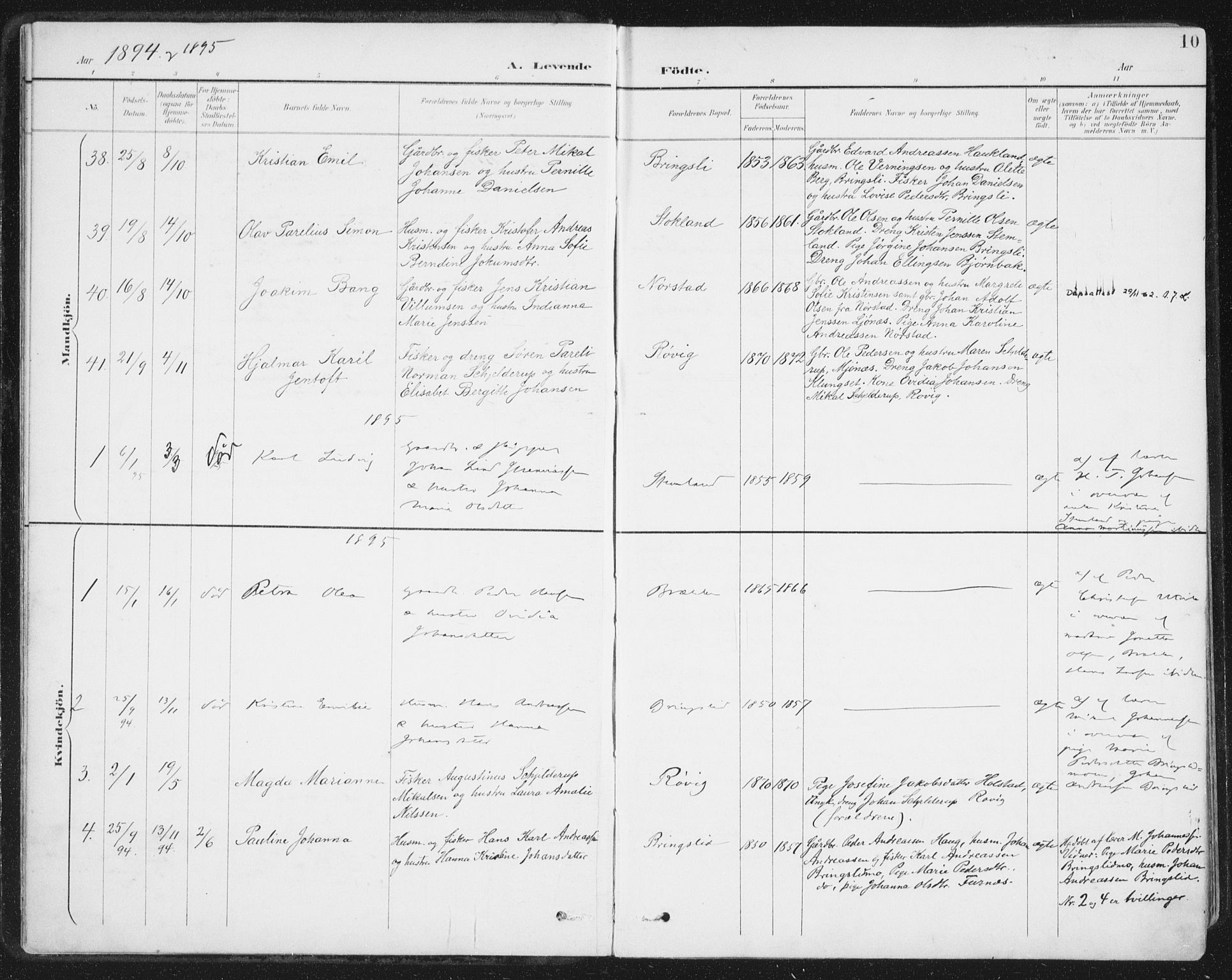 Ministerialprotokoller, klokkerbøker og fødselsregistre - Nordland, SAT/A-1459/852/L0741: Parish register (official) no. 852A11, 1894-1917, p. 10