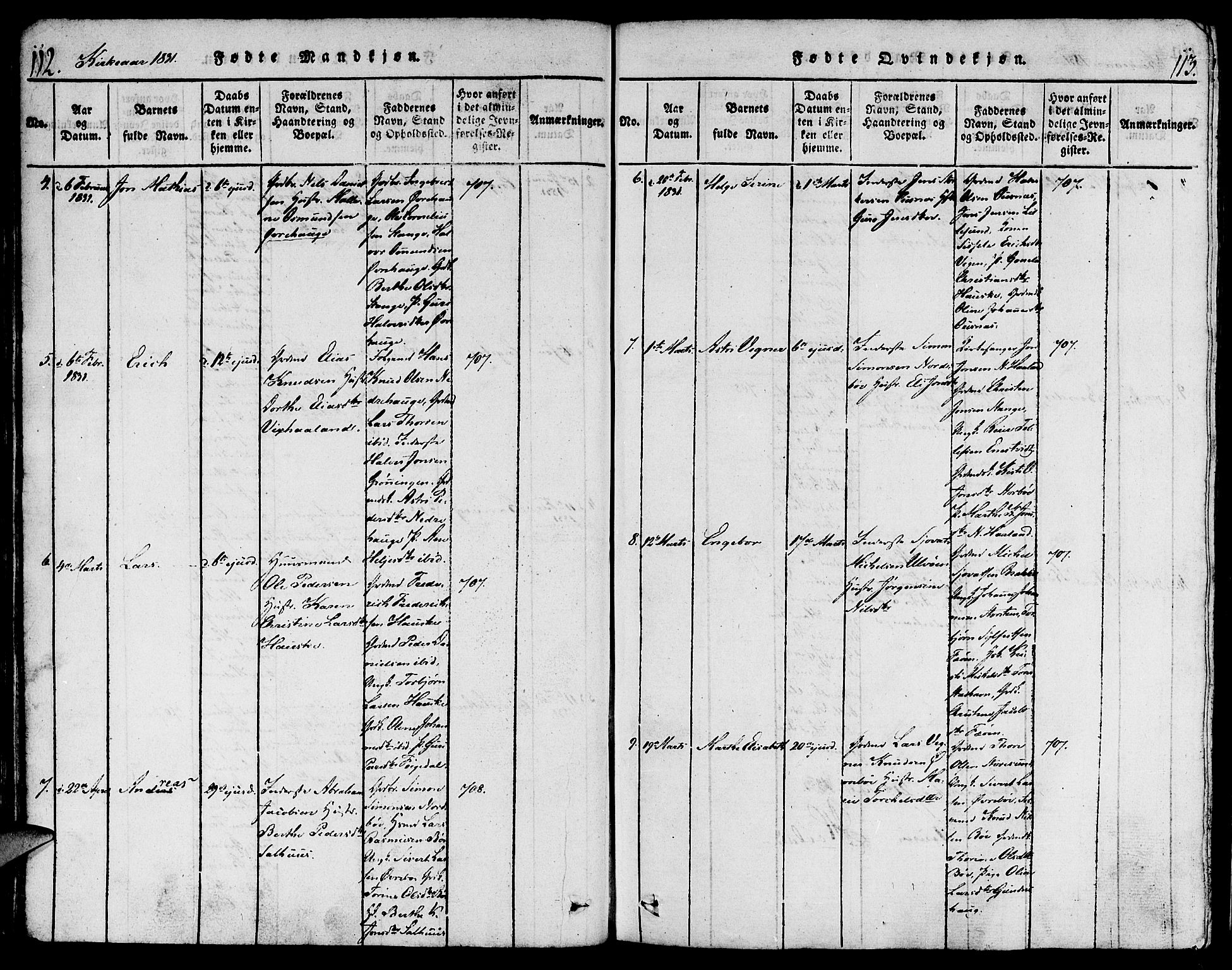 Torvastad sokneprestkontor, AV/SAST-A -101857/H/Ha/Haa/L0004: Parish register (official) no. A 3 /1, 1817-1836, p. 112-113