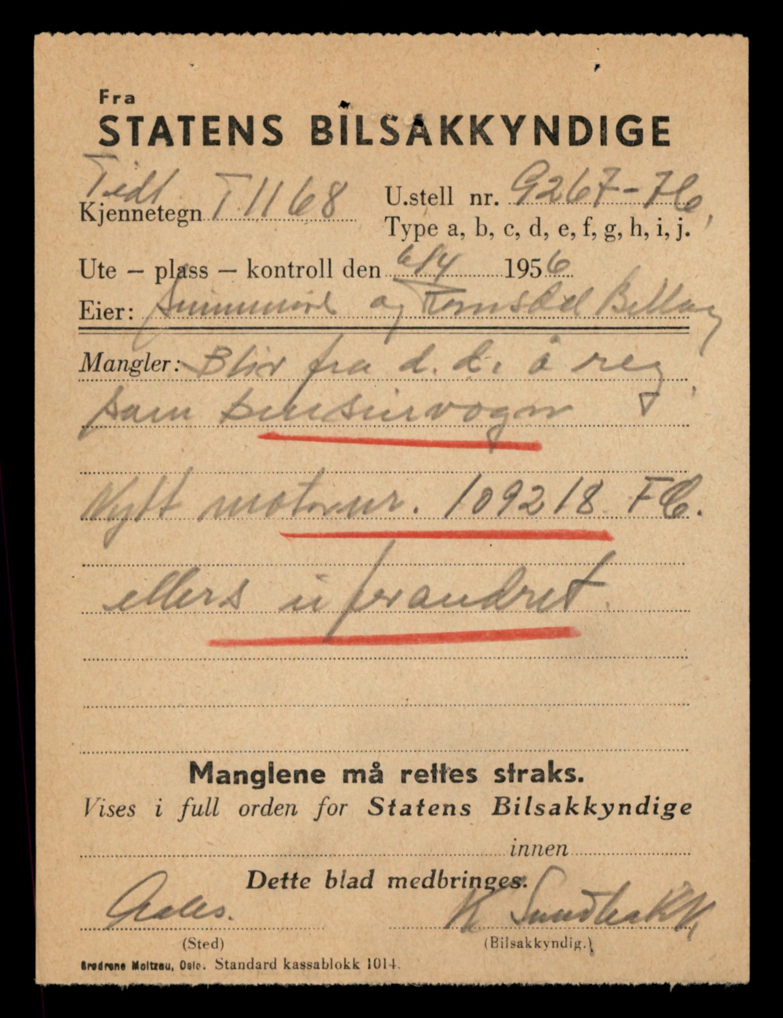 Møre og Romsdal vegkontor - Ålesund trafikkstasjon, AV/SAT-A-4099/F/Fe/L0010: Registreringskort for kjøretøy T 1050 - T 1169, 1927-1998, p. 1640