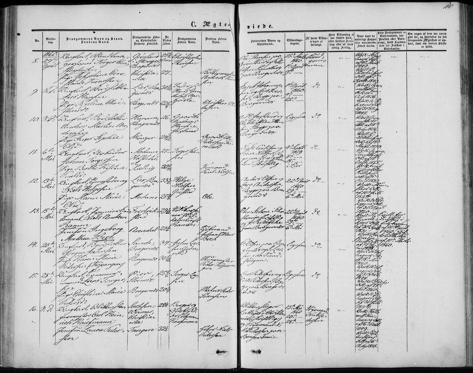 Bragernes kirkebøker, AV/SAKO-A-6/F/Fc/L0002: Parish register (official) no. III 2, 1854-1865, p. 110