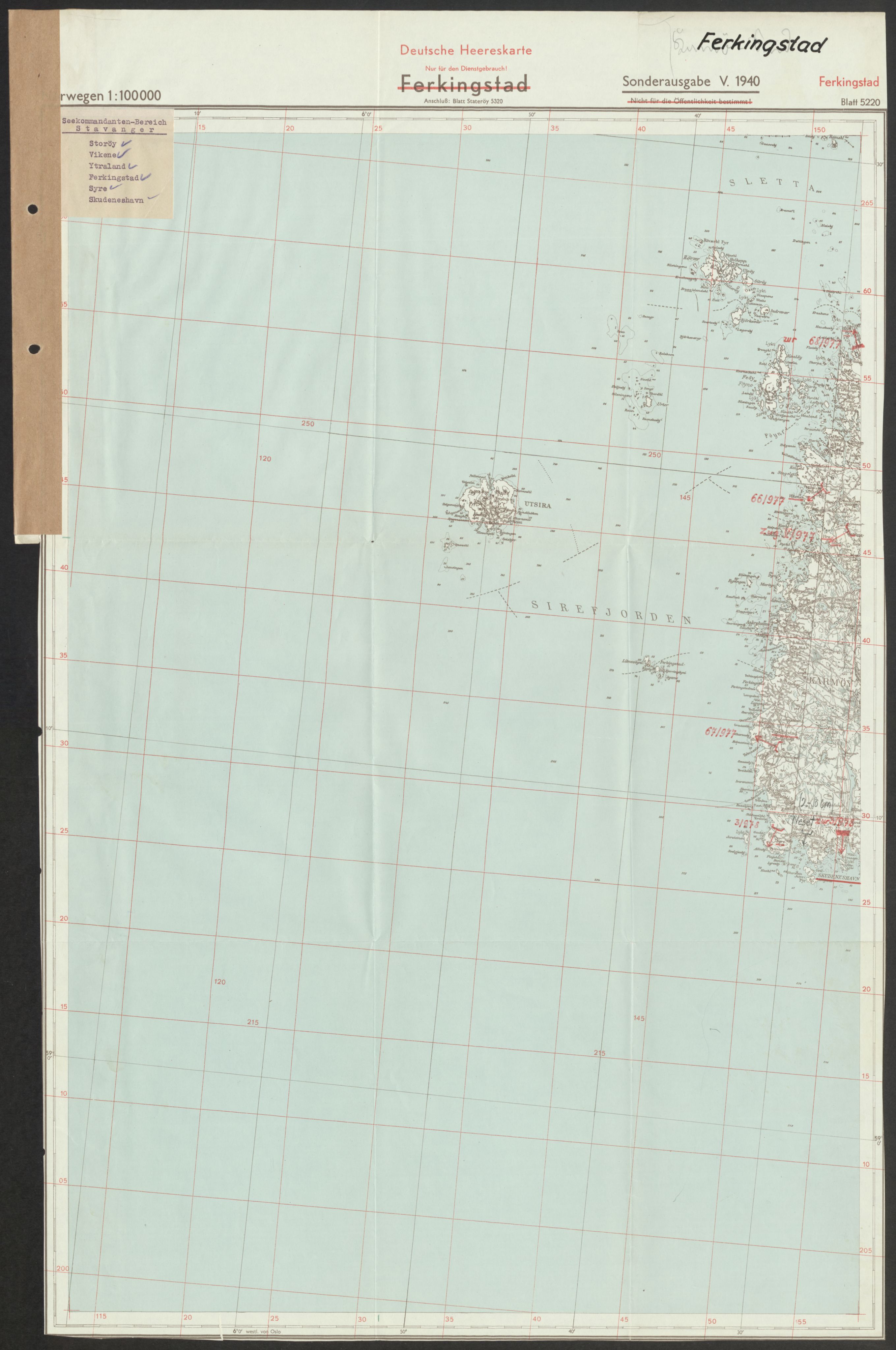 Forsvaret, Generalinspektør og sjefen for Kystartilleriet, AV/RA-RAFA-2045/F/Fa/L0016: Tyske oversiktskarter over festningsanlegg, 1940-1945, p. 268