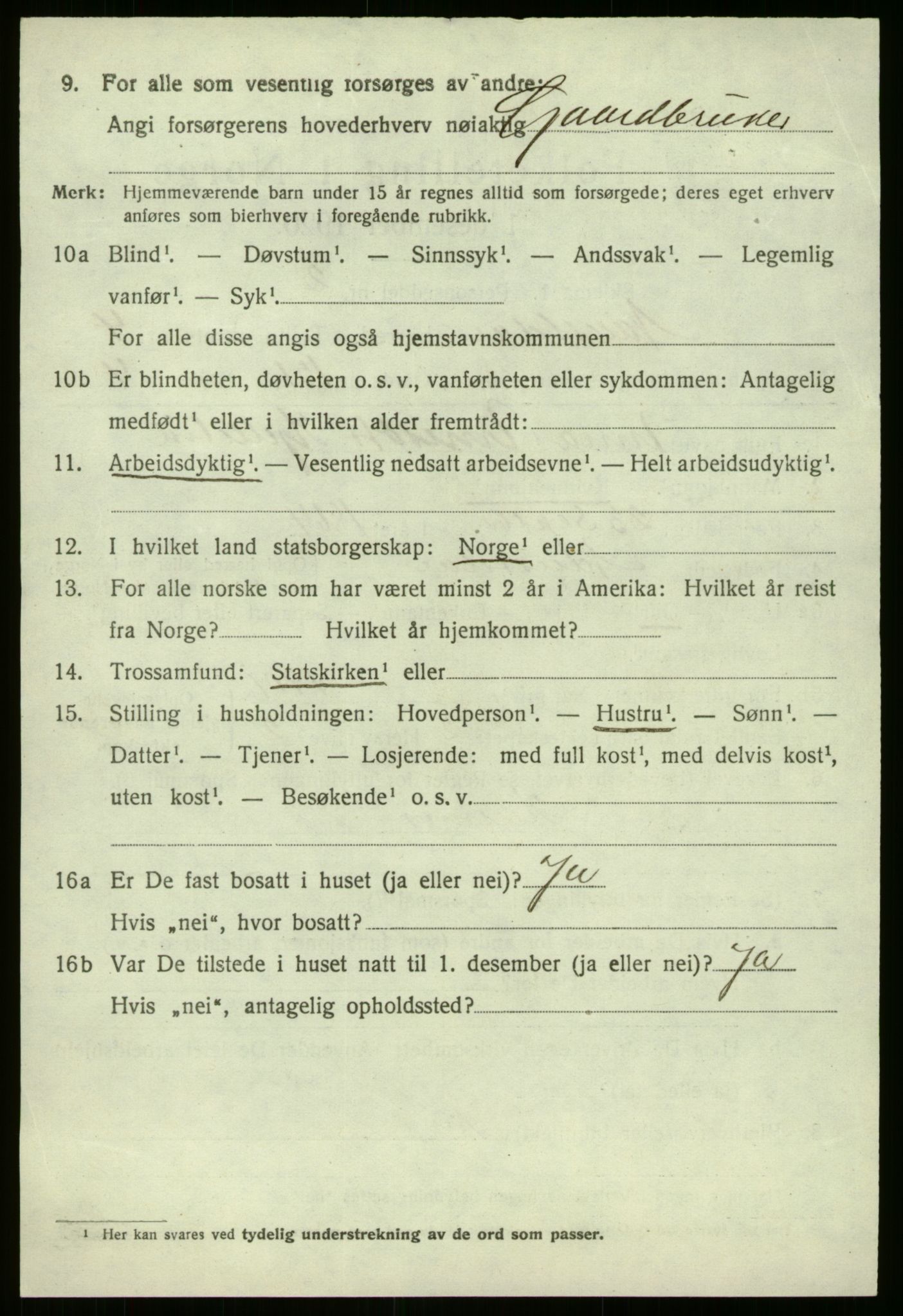 SAB, 1920 census for Naustdal, 1920, p. 3078