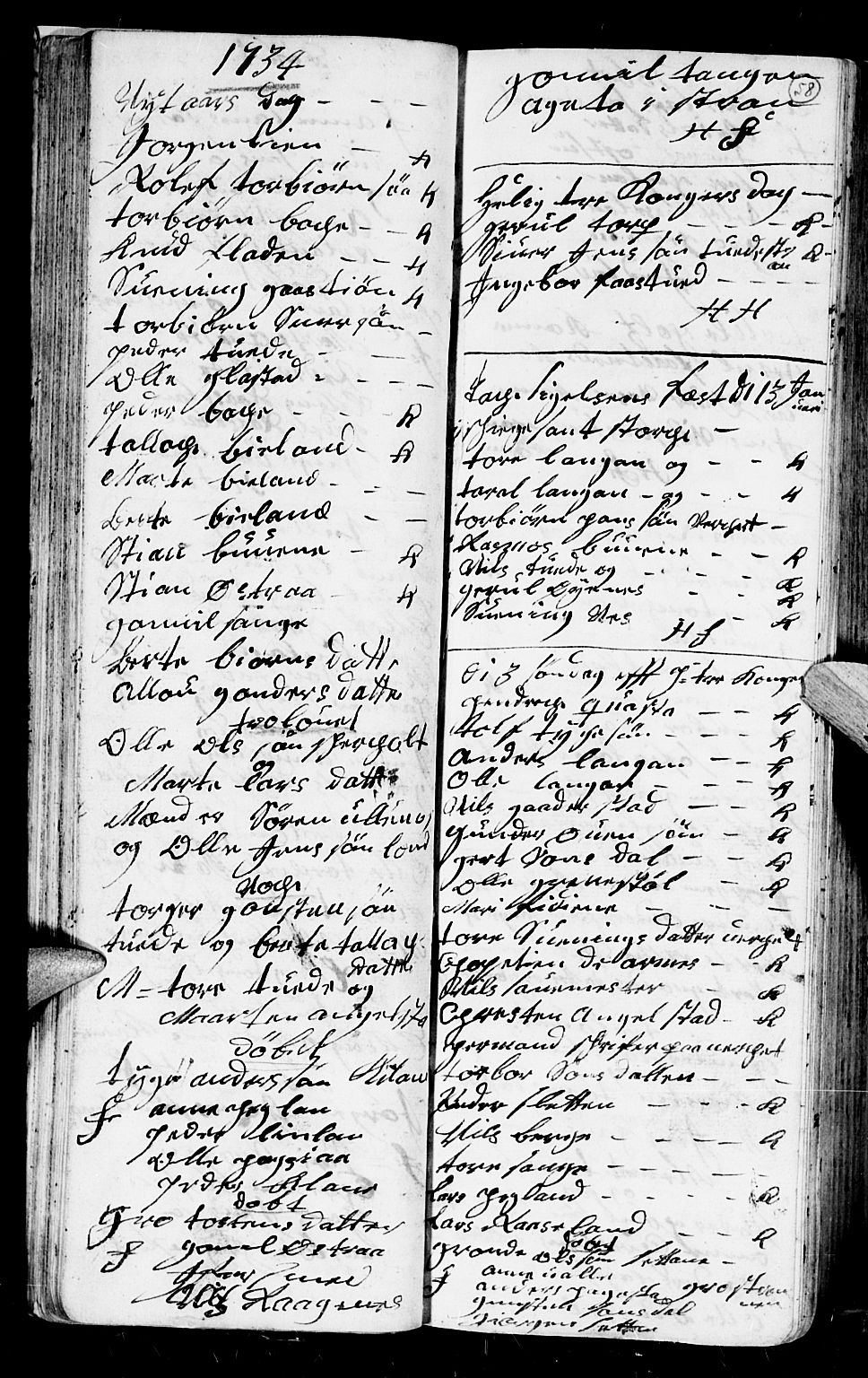 Holt sokneprestkontor, SAK/1111-0021/F/Fb/L0004: Parish register (copy) no. B 4, 1730-1746, p. 58