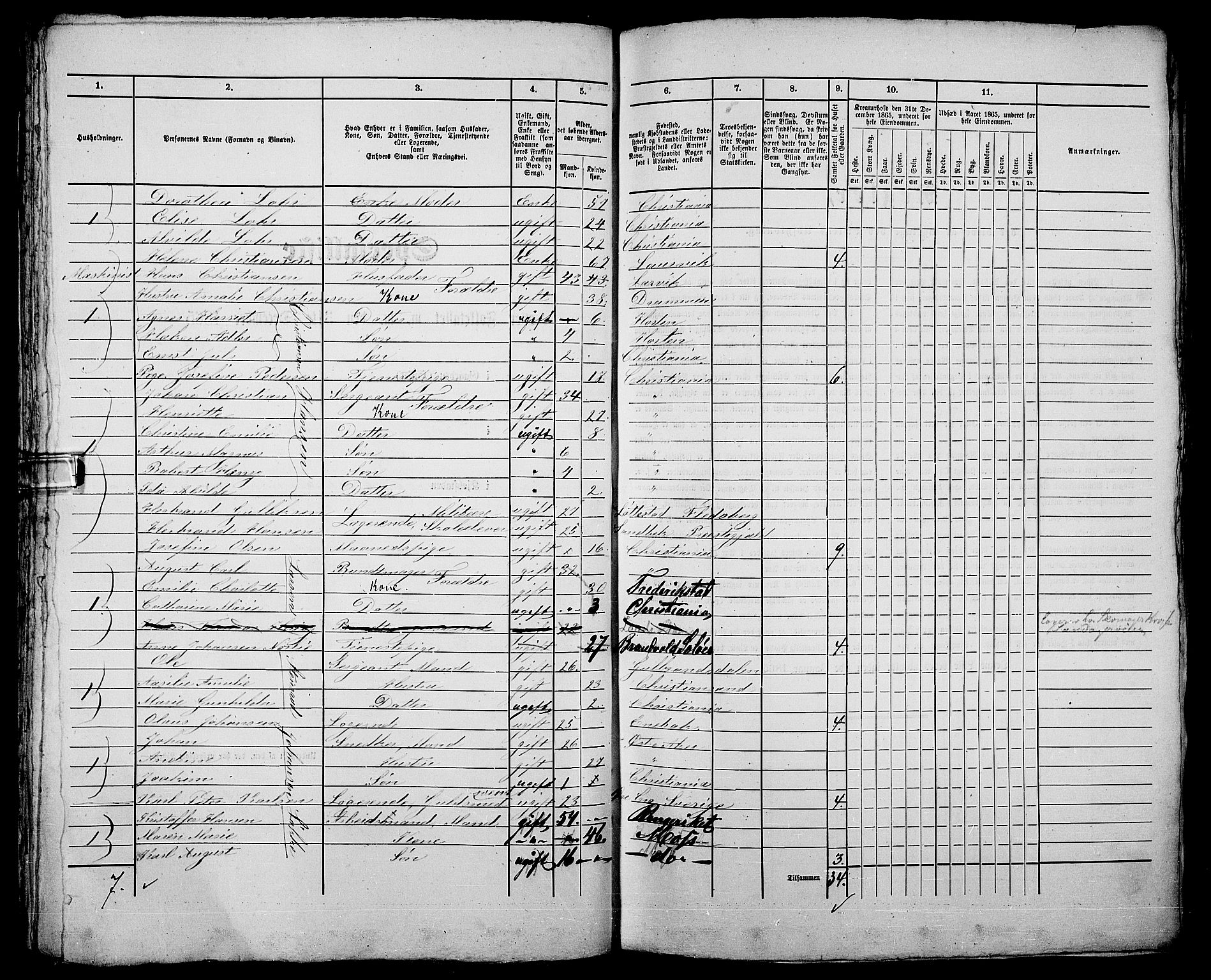 RA, 1865 census for Kristiania, 1865, p. 1202