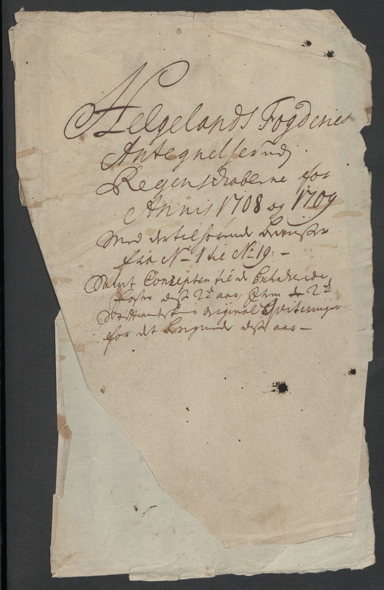 Rentekammeret inntil 1814, Reviderte regnskaper, Fogderegnskap, RA/EA-4092/R65/L4510: Fogderegnskap Helgeland, 1708-1709, p. 266