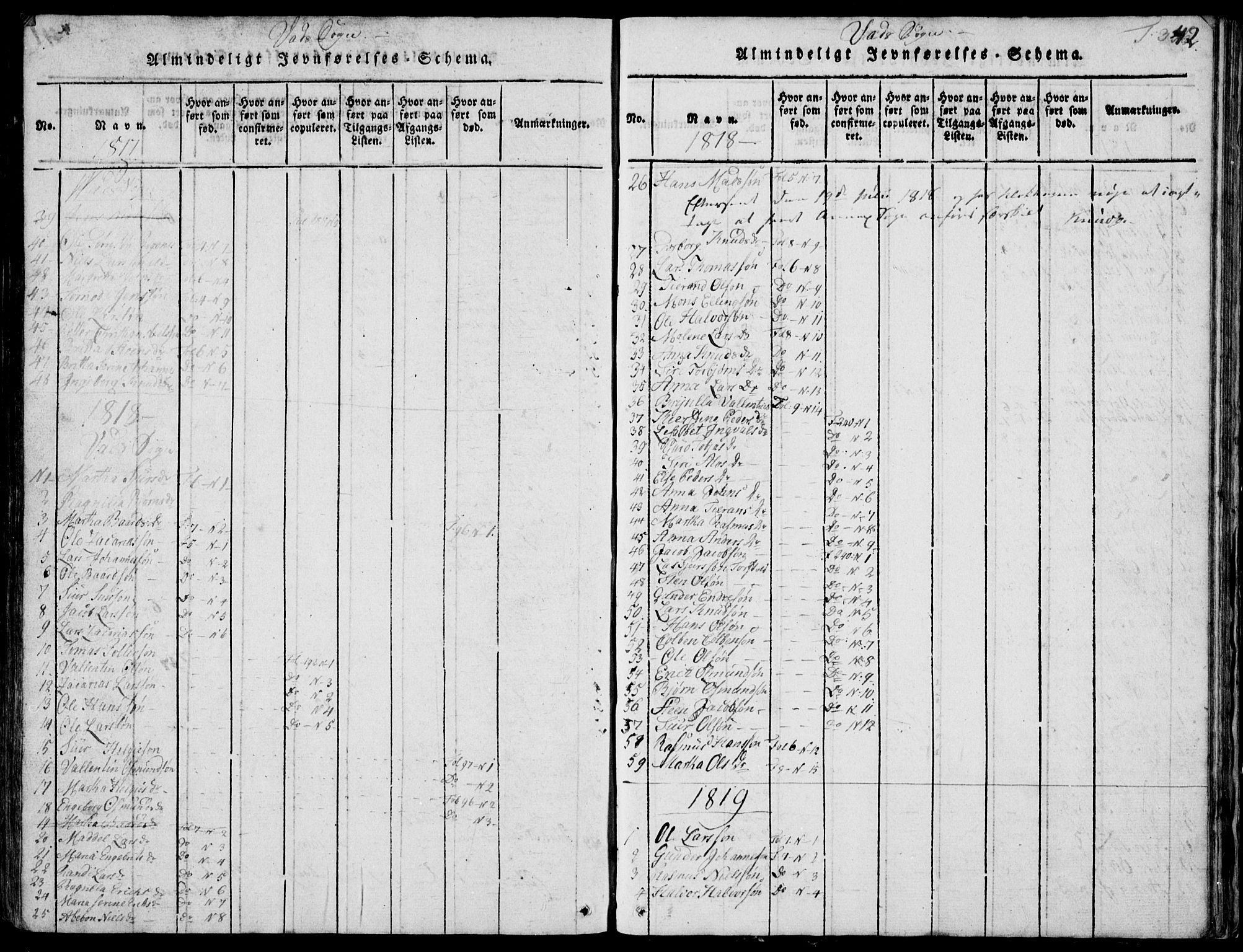 Skjold sokneprestkontor, AV/SAST-A-101847/H/Ha/Hab/L0002: Parish register (copy) no. B 2 /2, 1815-1830, p. 342