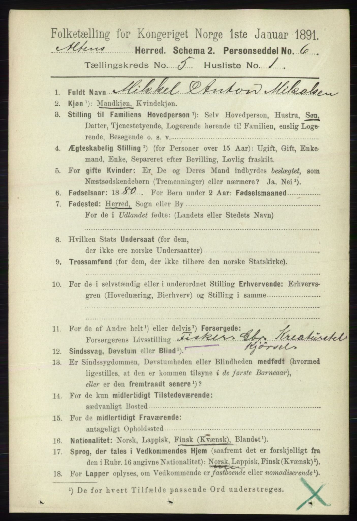 RA, 1891 census for 2012 Alta, 1891, p. 1654