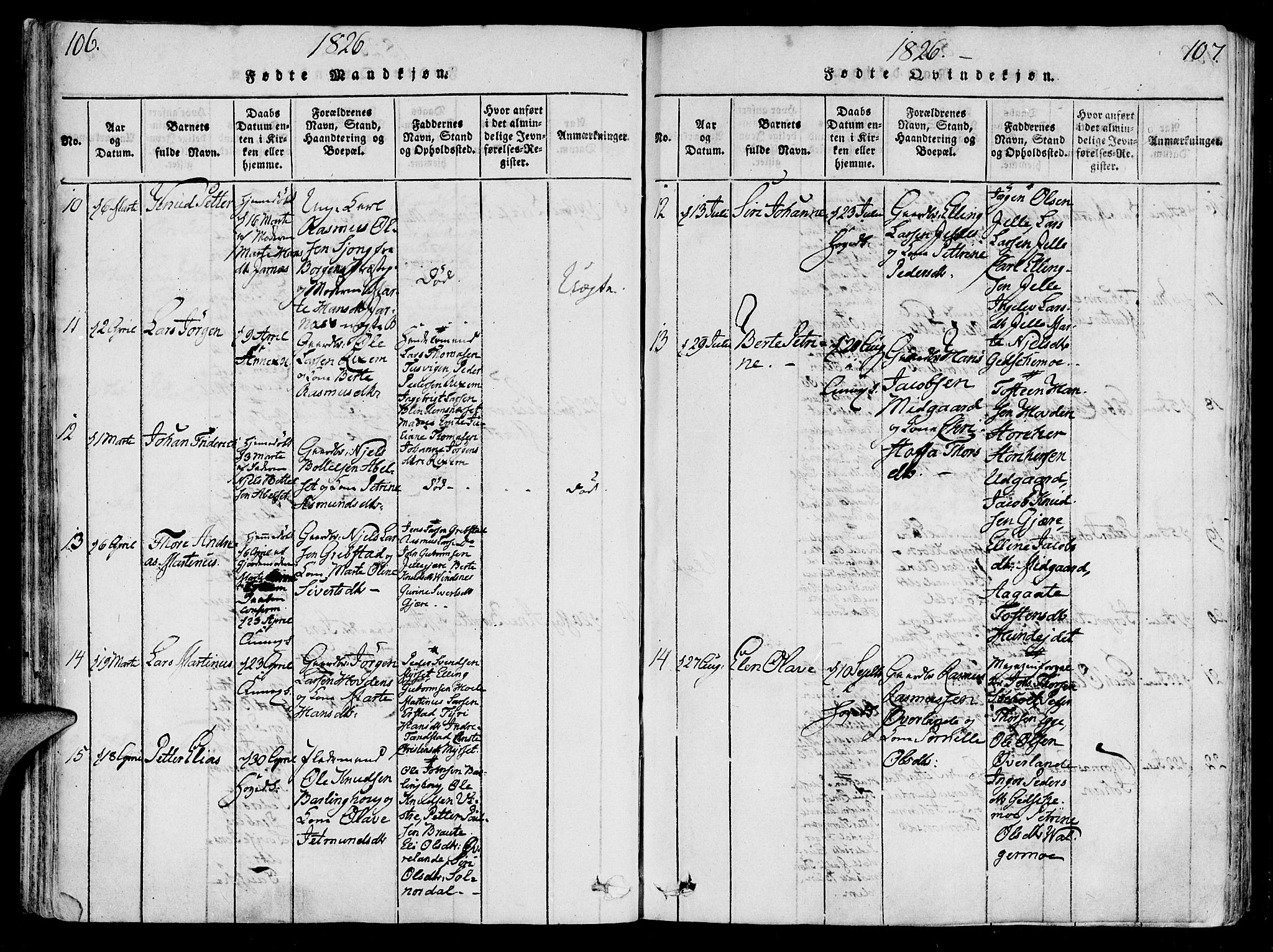 Ministerialprotokoller, klokkerbøker og fødselsregistre - Møre og Romsdal, SAT/A-1454/522/L0310: Parish register (official) no. 522A05, 1816-1832, p. 106-107