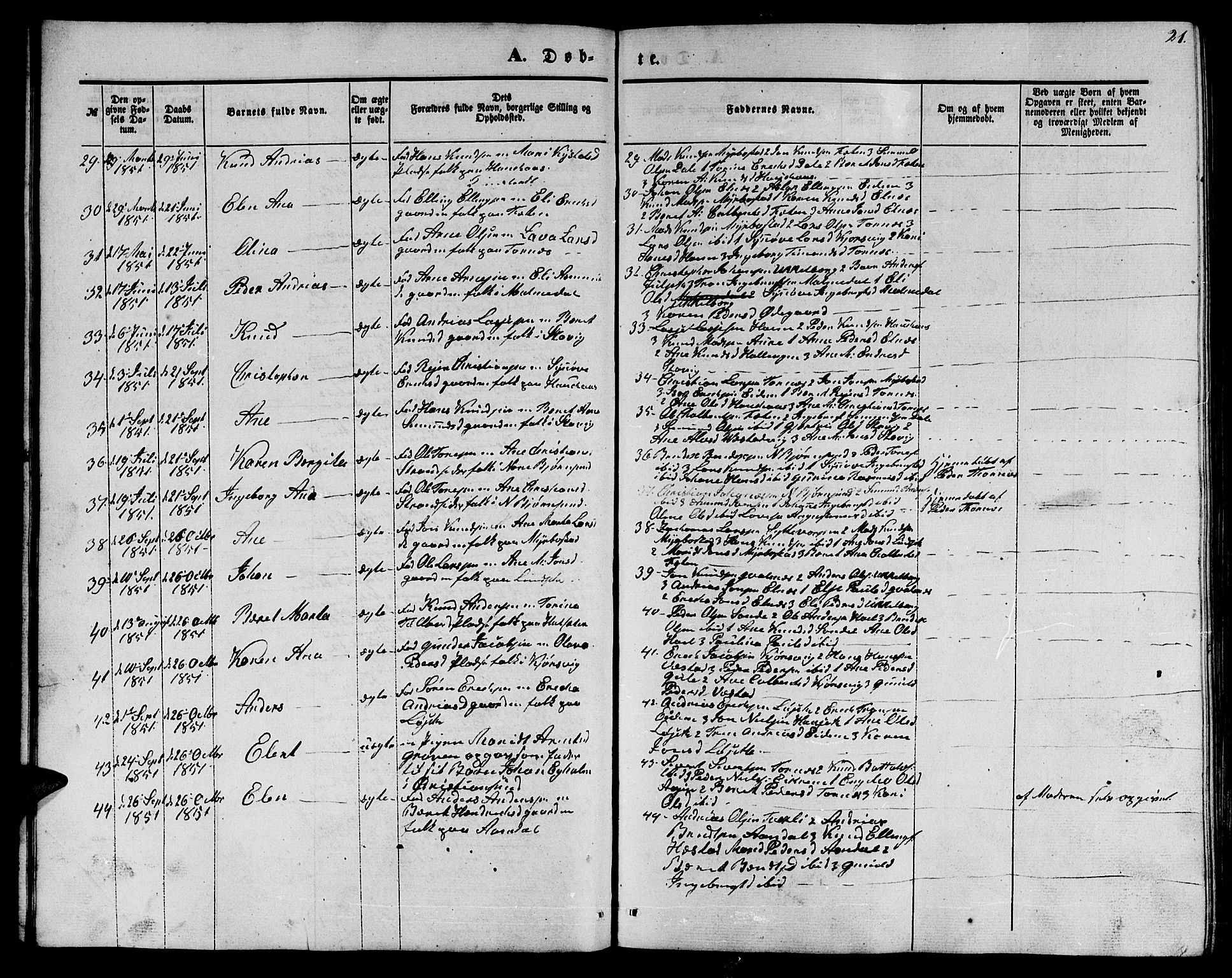 Ministerialprotokoller, klokkerbøker og fødselsregistre - Møre og Romsdal, AV/SAT-A-1454/565/L0753: Parish register (copy) no. 565C02, 1845-1870, p. 21