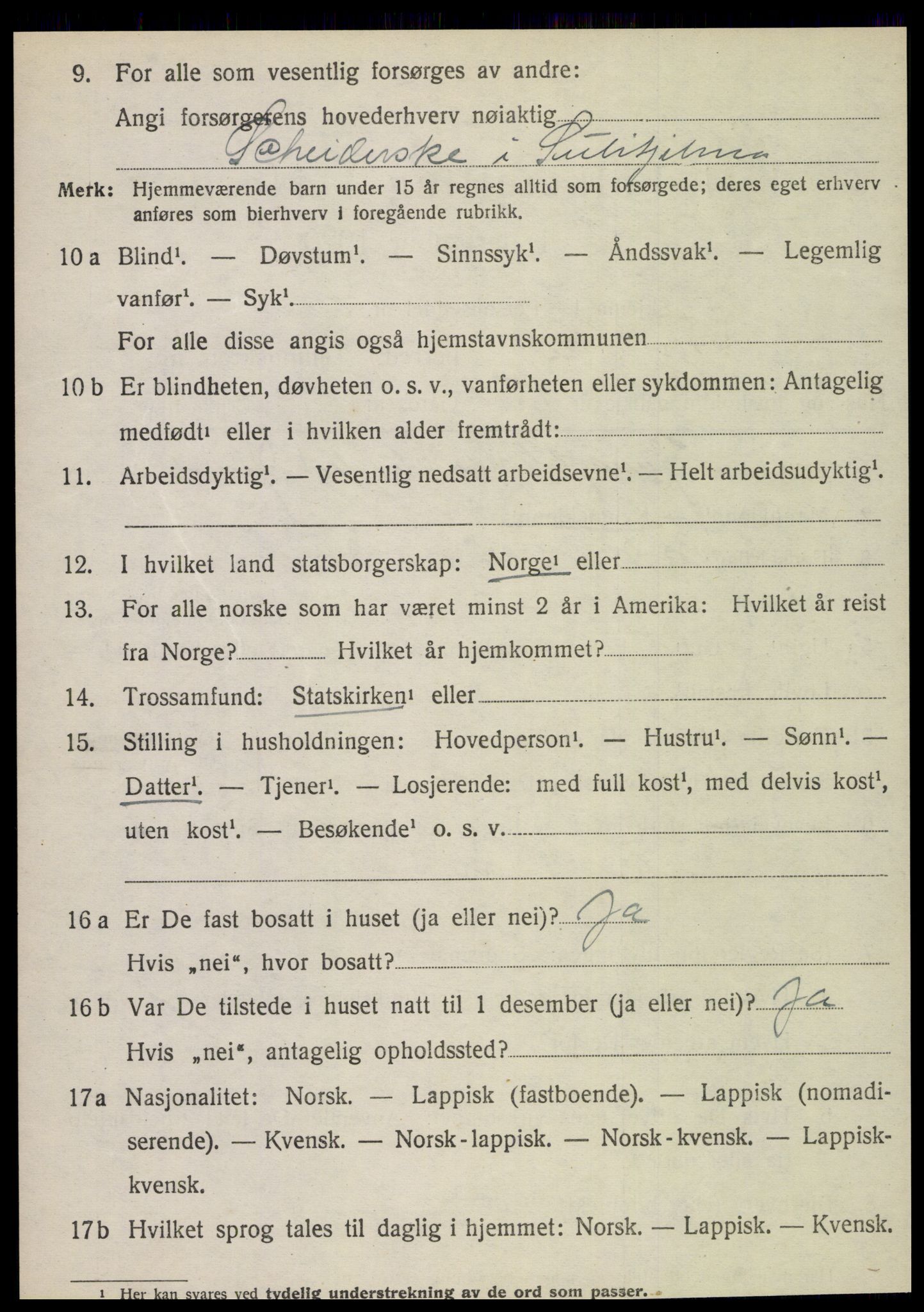 SAT, 1920 census for Fauske, 1920, p. 4671