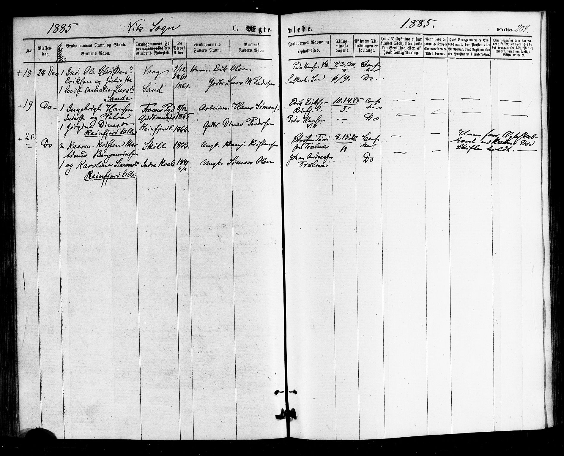 Ministerialprotokoller, klokkerbøker og fødselsregistre - Nordland, AV/SAT-A-1459/812/L0177: Parish register (official) no. 812A06, 1875-1885, p. 204