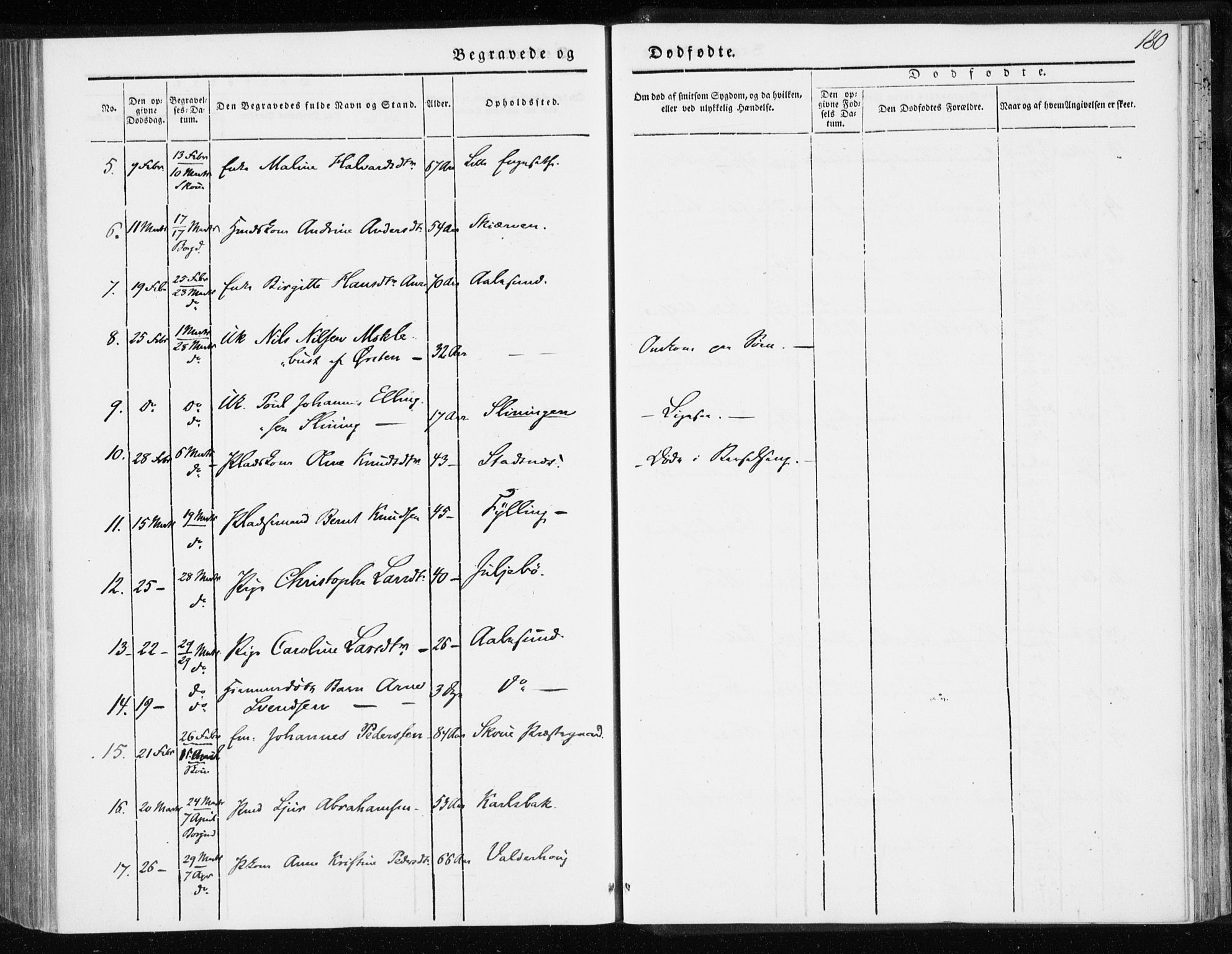 Ministerialprotokoller, klokkerbøker og fødselsregistre - Møre og Romsdal, AV/SAT-A-1454/528/L0415: Curate's parish register no. 528B03, 1843-1852, p. 180