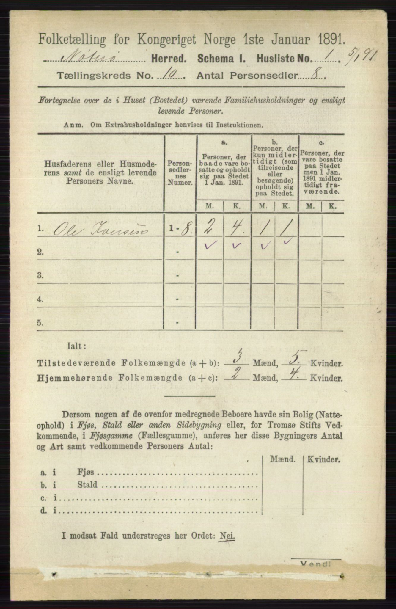 RA, 1891 census for 0722 Nøtterøy, 1891, p. 5110