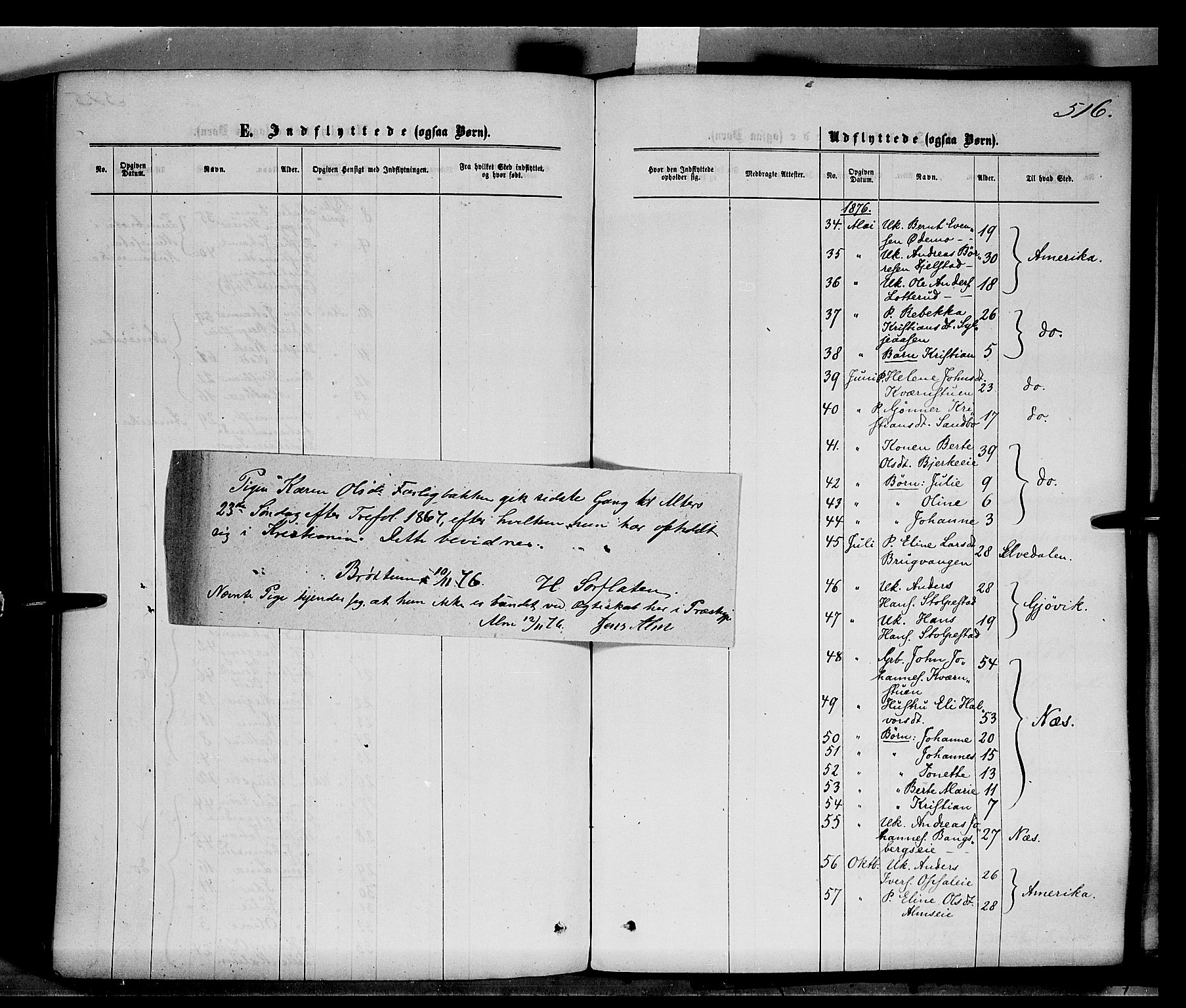 Ringsaker prestekontor, SAH/PREST-014/K/Ka/L0011: Parish register (official) no. 11, 1870-1878, p. 516