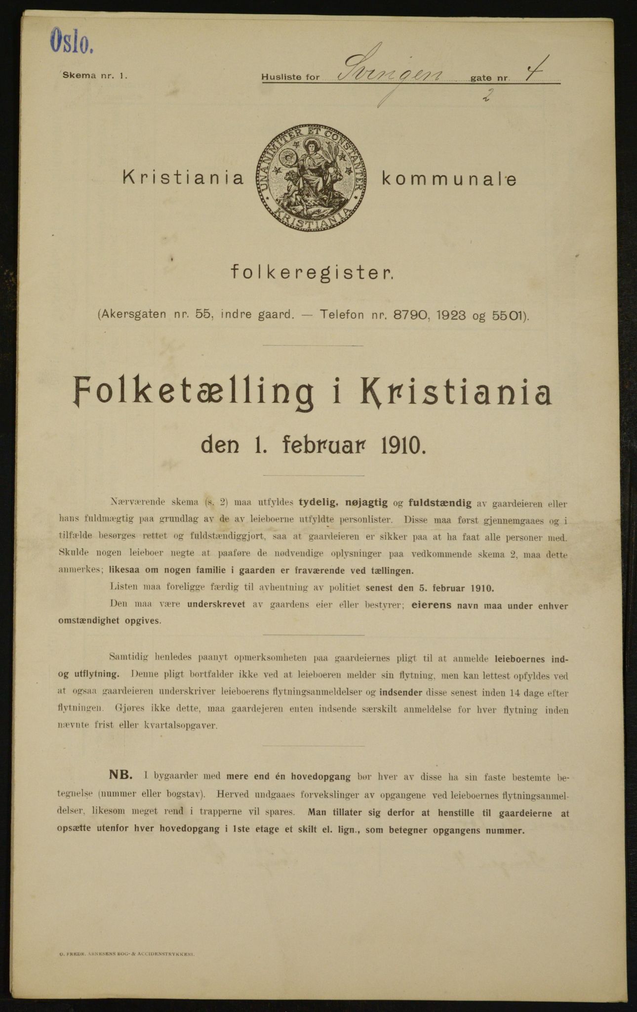 OBA, Municipal Census 1910 for Kristiania, 1910, p. 100649