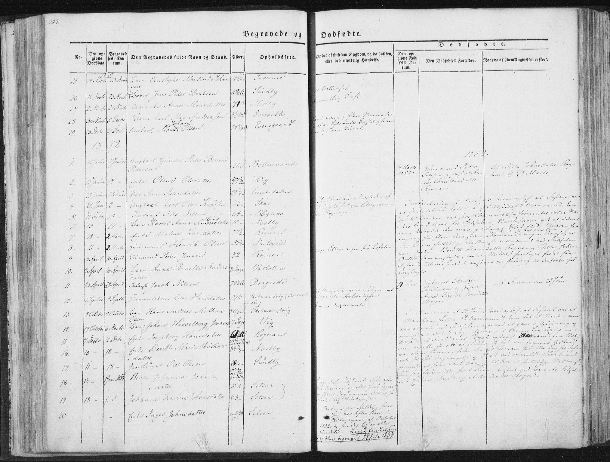 Ministerialprotokoller, klokkerbøker og fødselsregistre - Nordland, SAT/A-1459/847/L0667: Parish register (official) no. 847A07, 1842-1871, p. 323