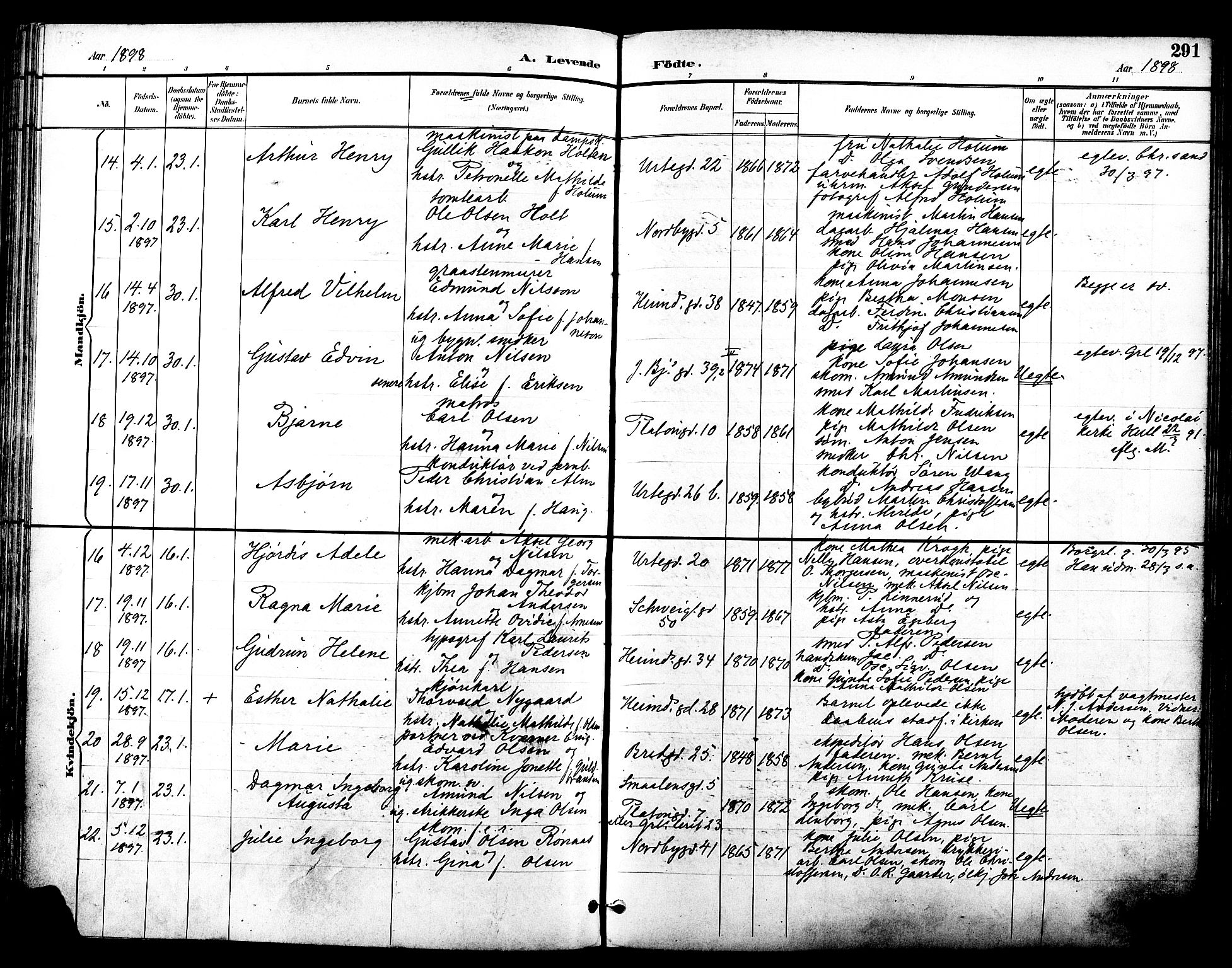 Grønland prestekontor Kirkebøker, AV/SAO-A-10848/F/Fa/L0012: Parish register (official) no. 12, 1893-1900, p. 291
