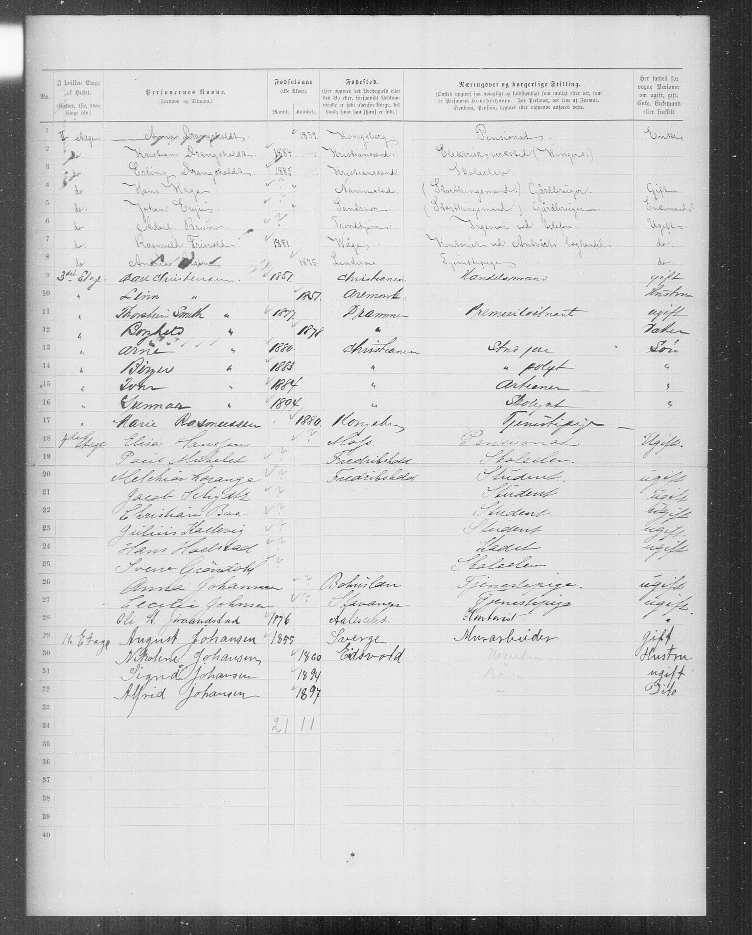 OBA, Municipal Census 1899 for Kristiania, 1899, p. 9985