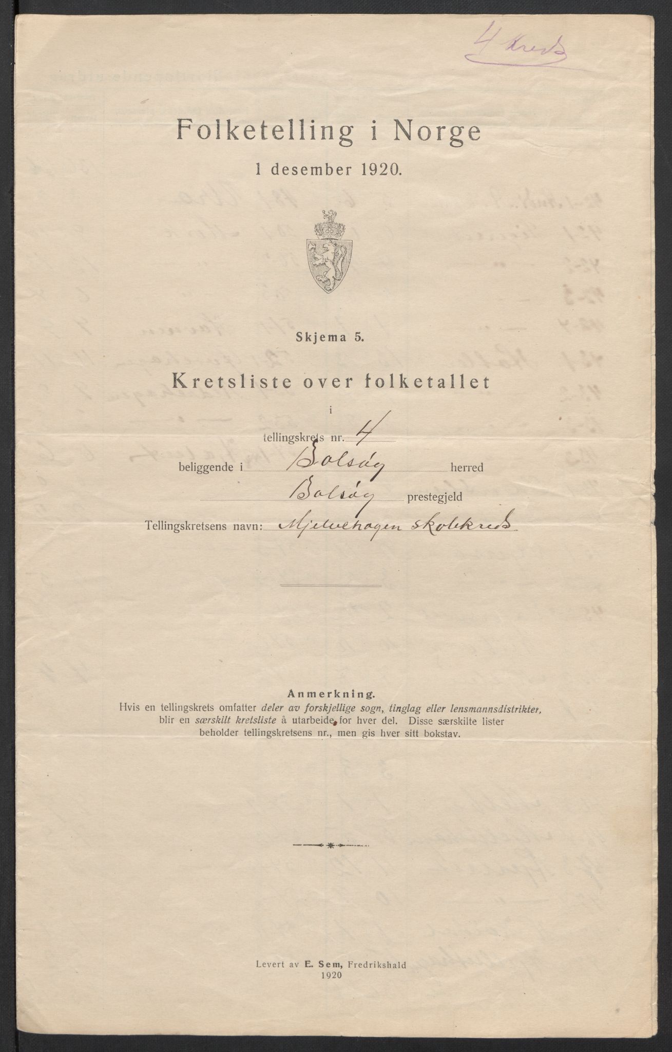 SAT, 1920 census for Bolsøy, 1920, p. 21