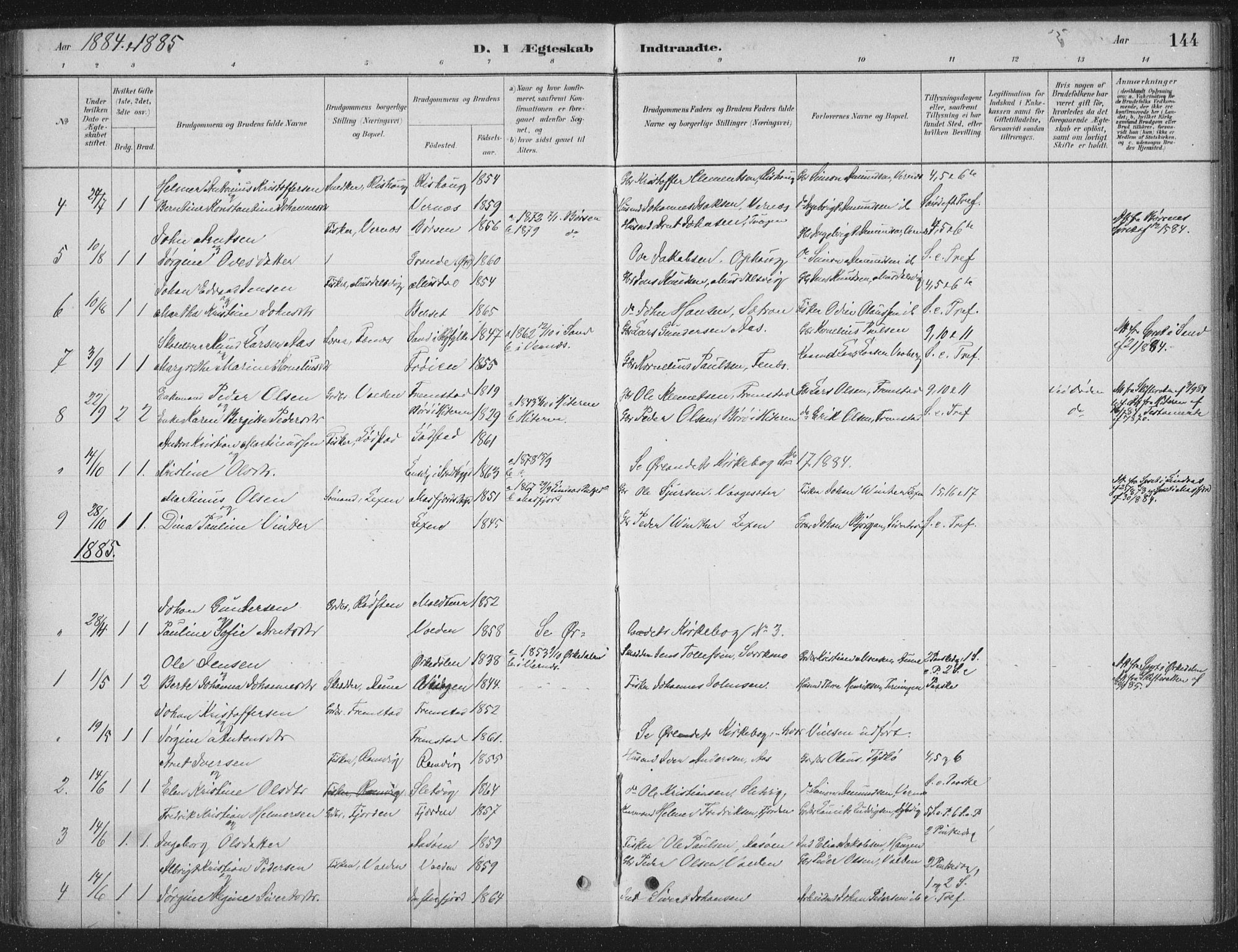 Ministerialprotokoller, klokkerbøker og fødselsregistre - Sør-Trøndelag, SAT/A-1456/662/L0755: Parish register (official) no. 662A01, 1879-1905, p. 144