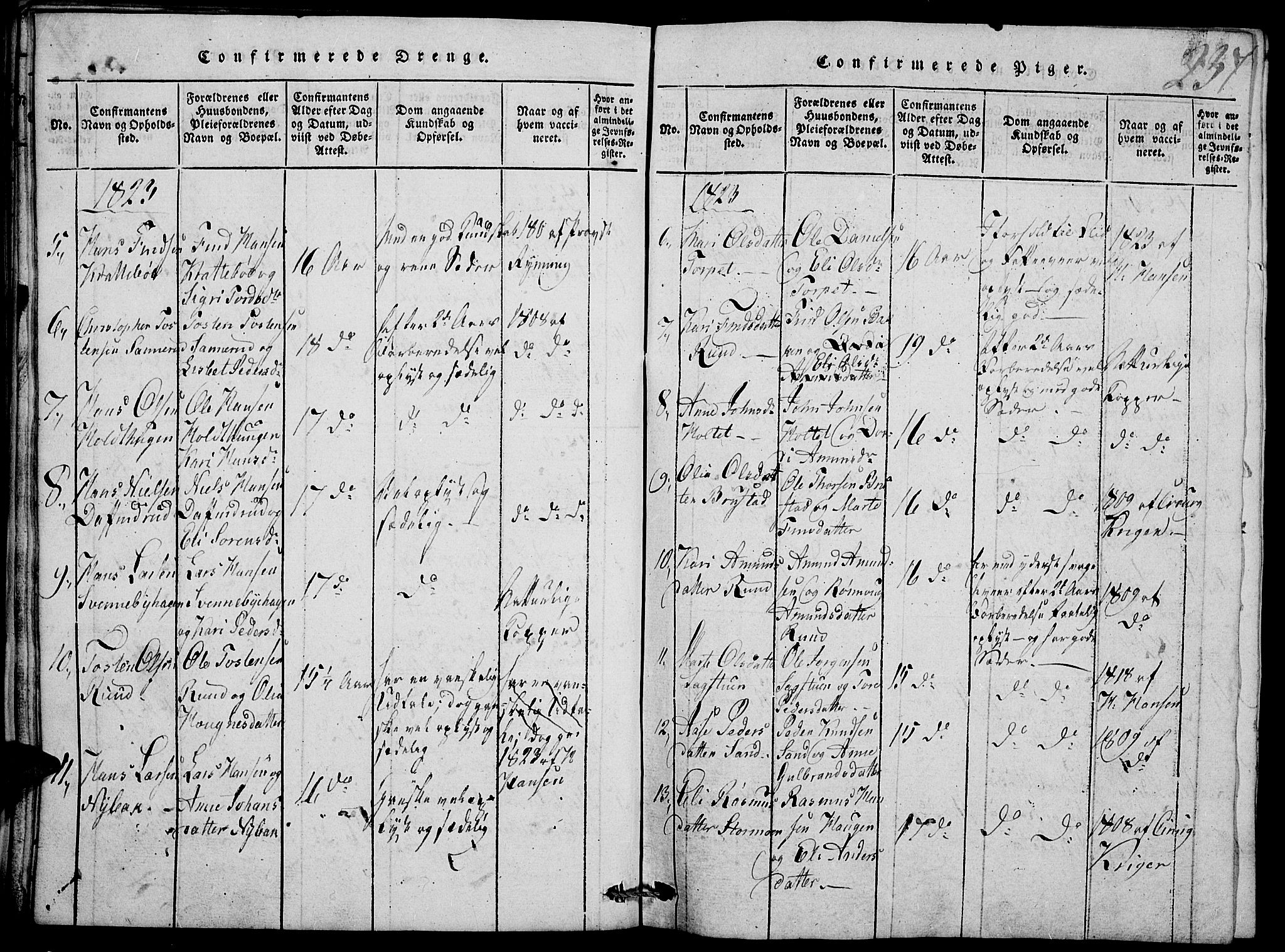 Nord-Odal prestekontor, AV/SAH-PREST-032/H/Ha/Hab/L0001: Parish register (copy) no. 1, 1819-1838, p. 237