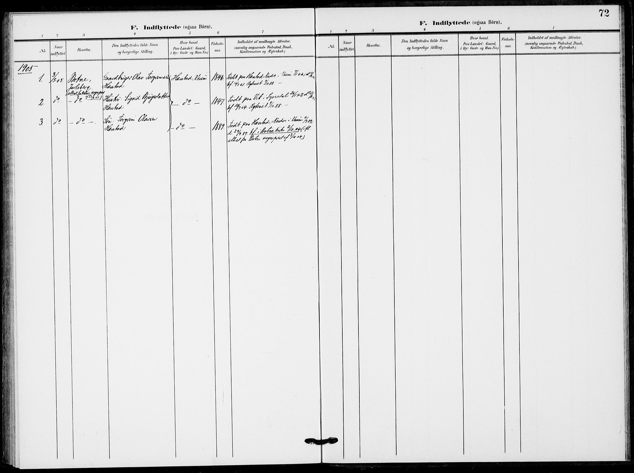 Fyresdal kirkebøker, SAKO/A-263/F/Fb/L0004: Parish register (official) no. II 4, 1903-1920, p. 72